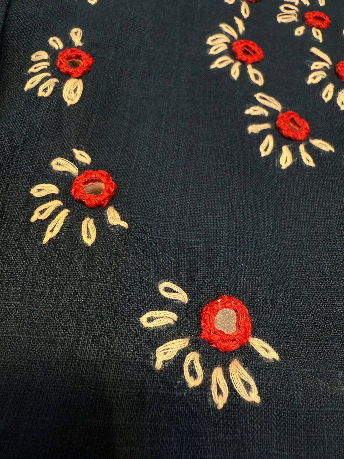 Angarkha Thread Emboridery Navy Blue Kurti