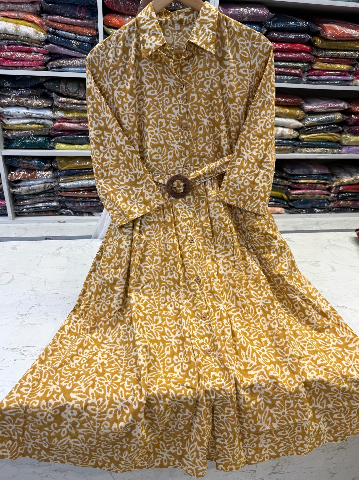 Printed A-line Pure Cotton A-line Dress