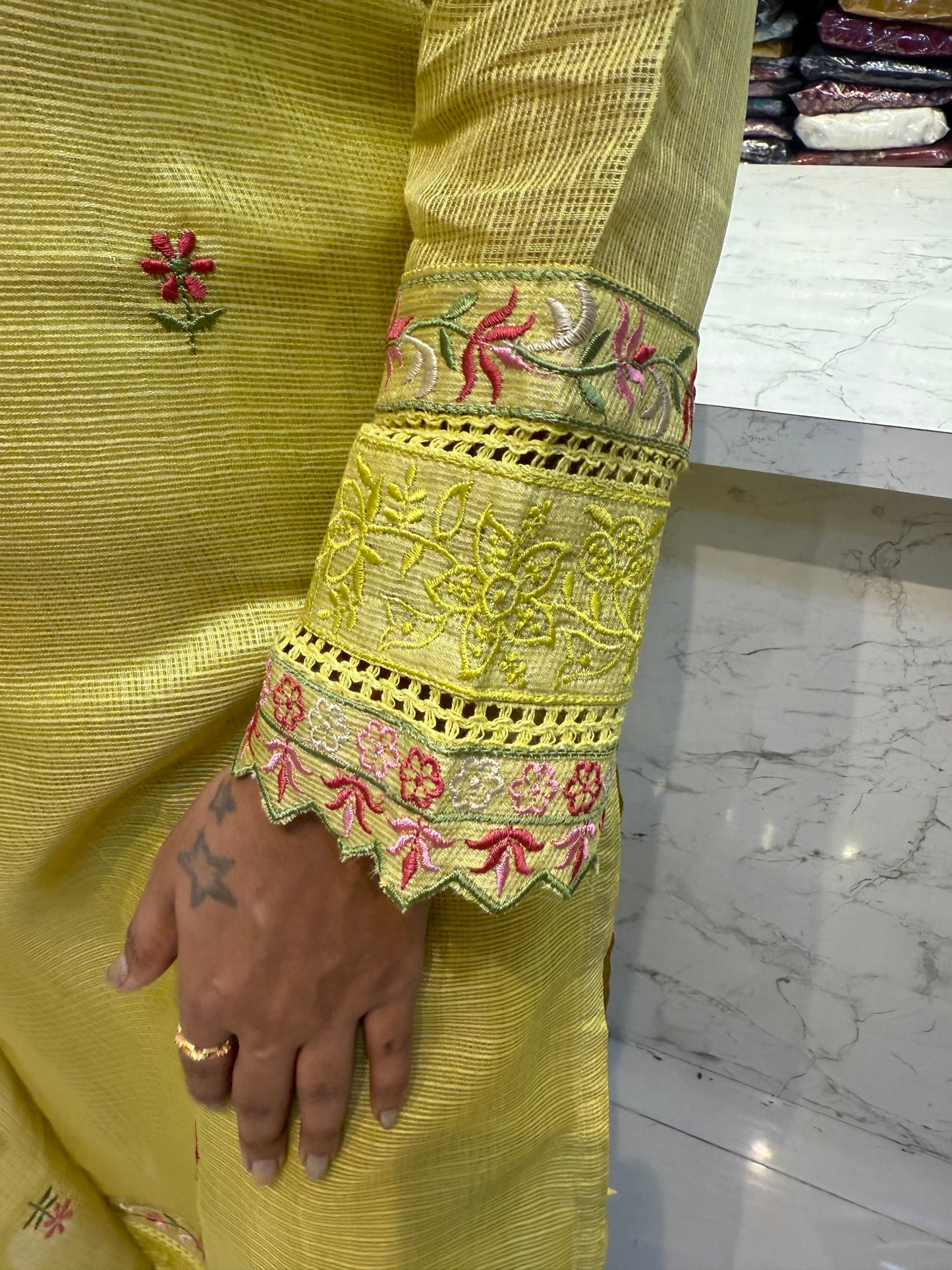 Embroidery Cut Work Salwar Set