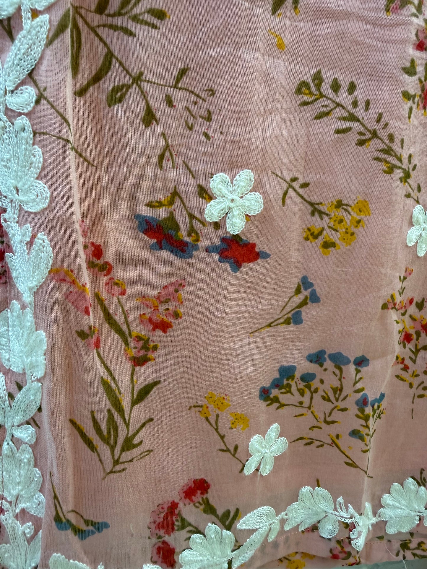 Baby Pink Chikankari Mul Cotton Straight Kurta with Pant and Dupatta-HSC160