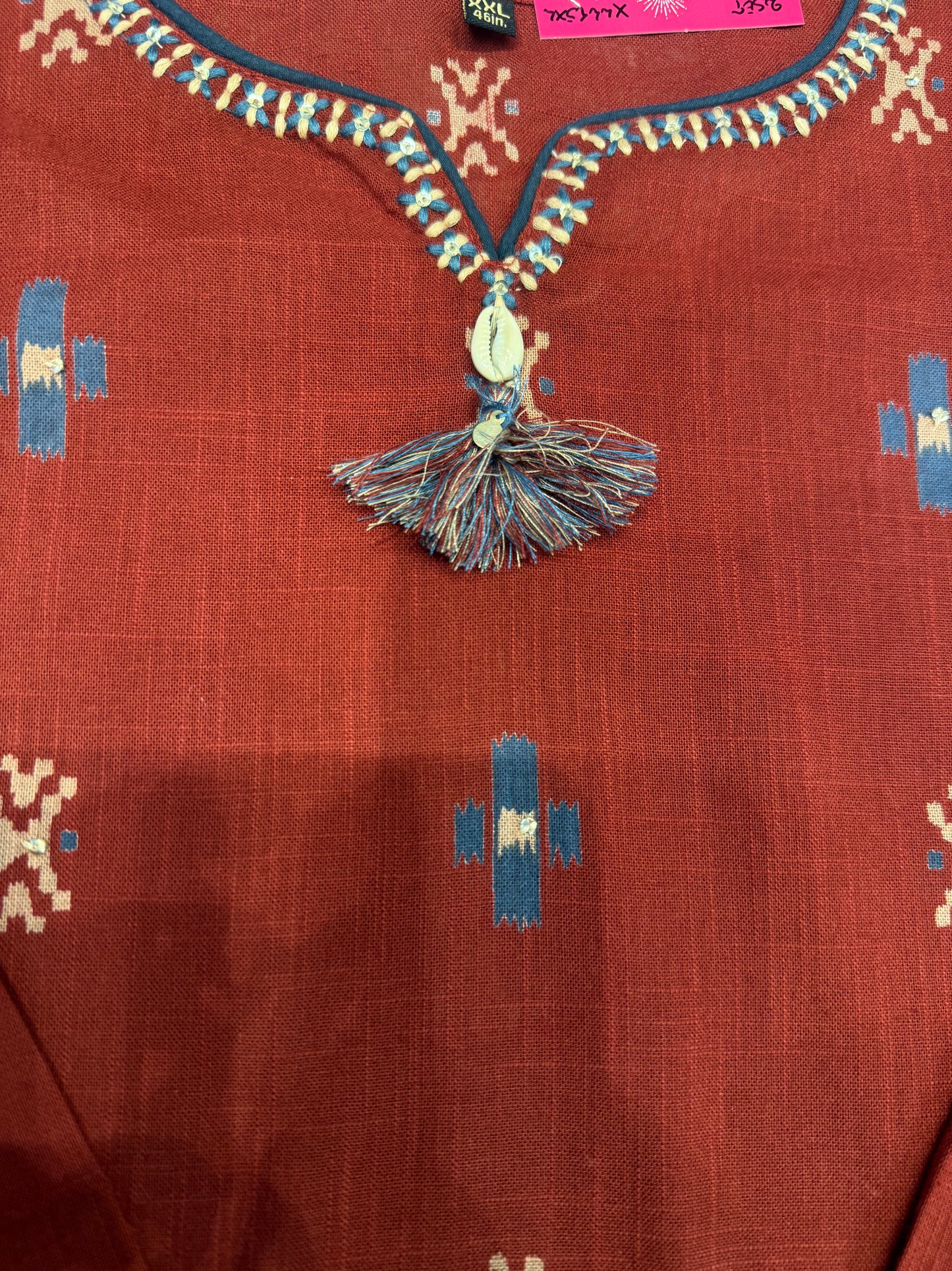 Marron Pure Handloom Cotton Flex Tunics - HSC1148