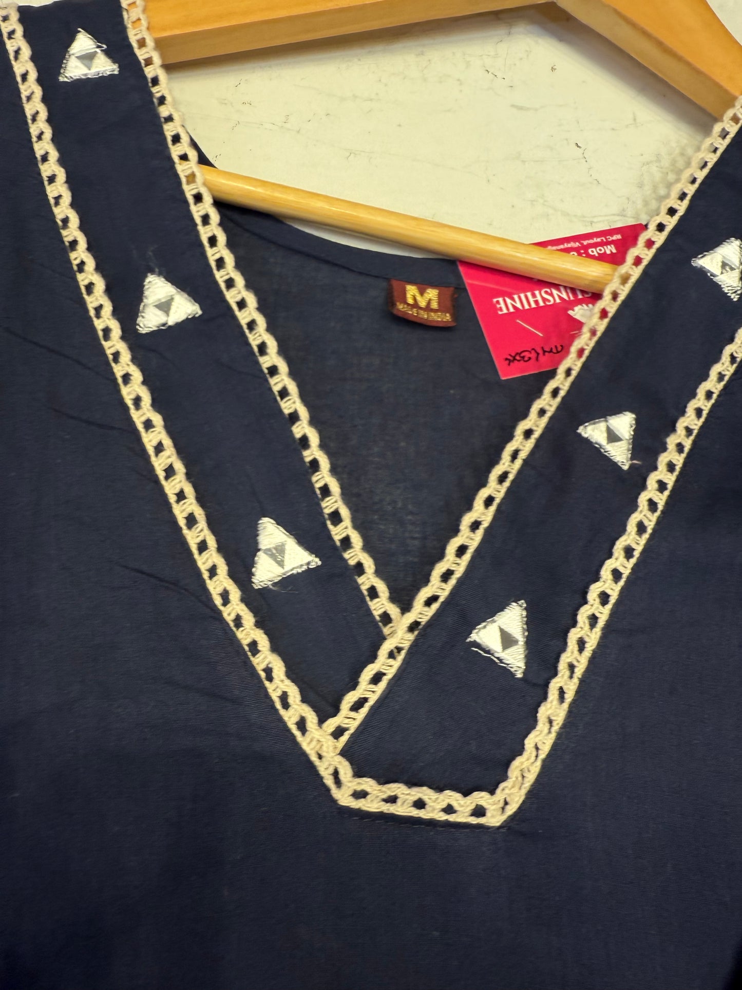 Navy Blue Solid Cotton Co-ords Set