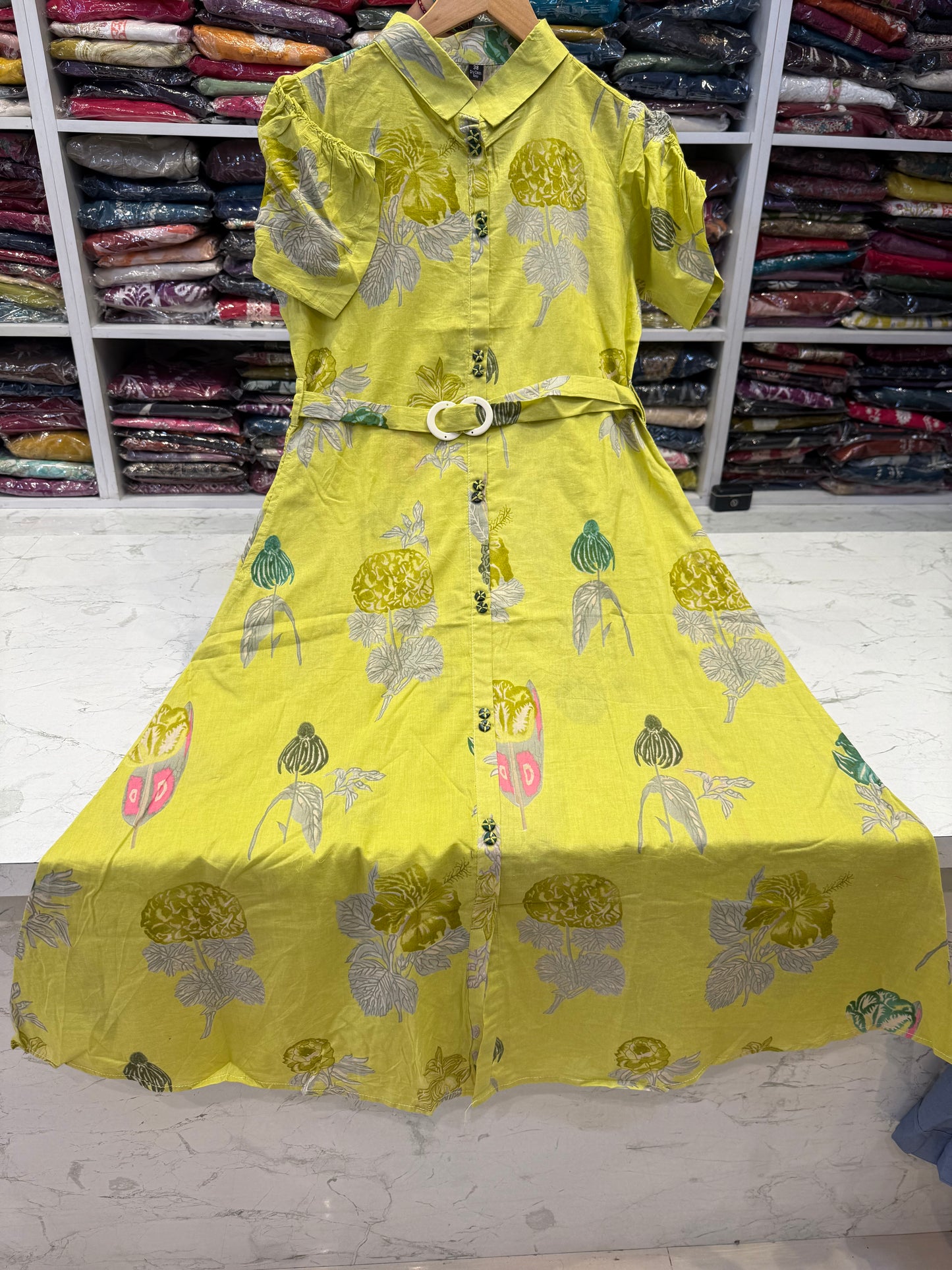 Floral Printed A-line Dress-HSC21