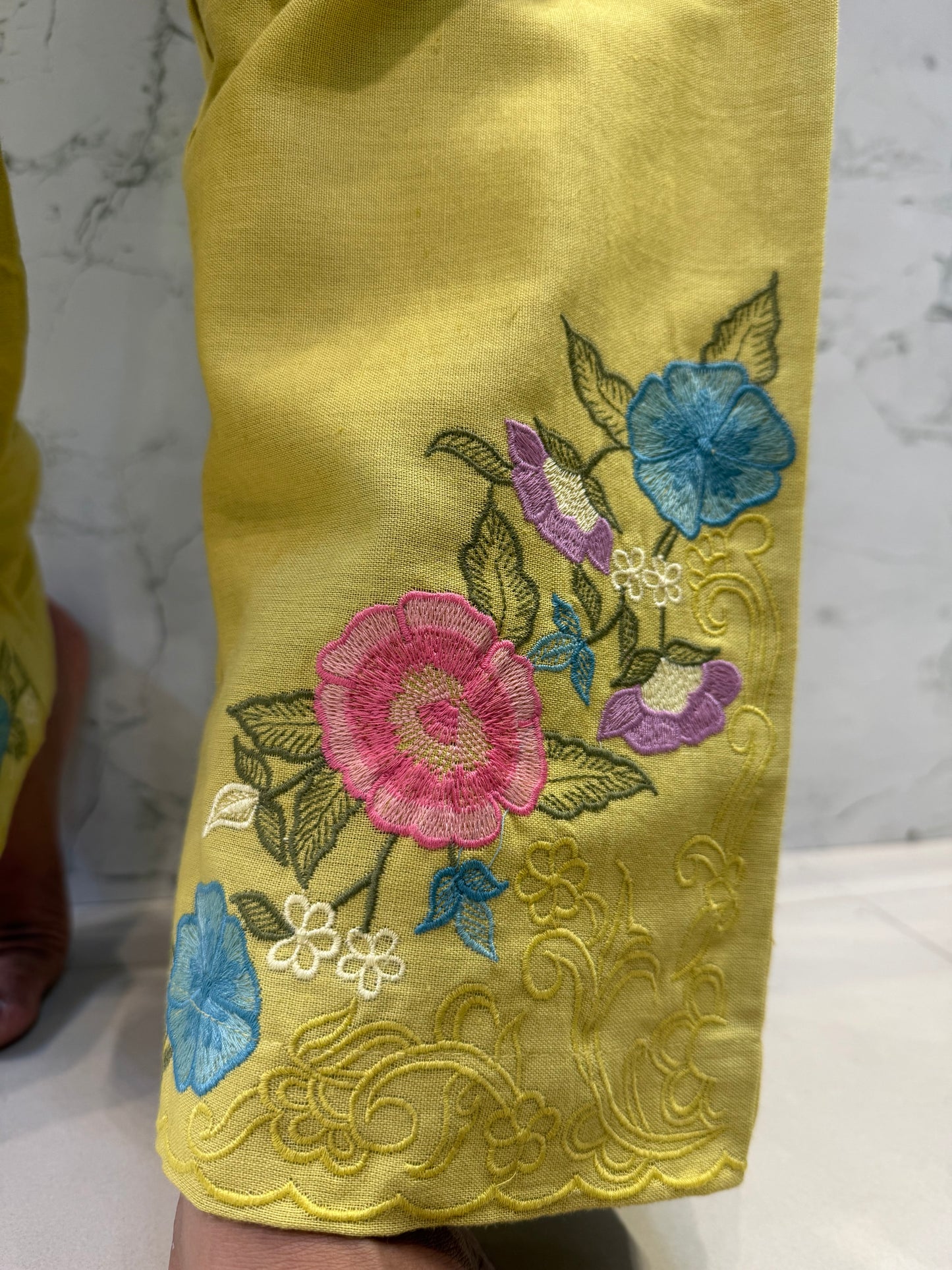 Green Pure Cotton Flex Embroidered Co-ords-HSC92