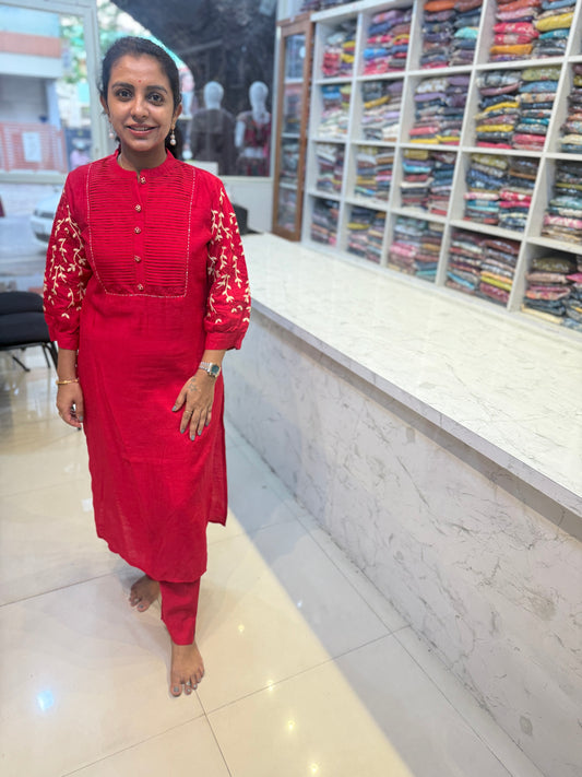 Red Muslin Co-ords set