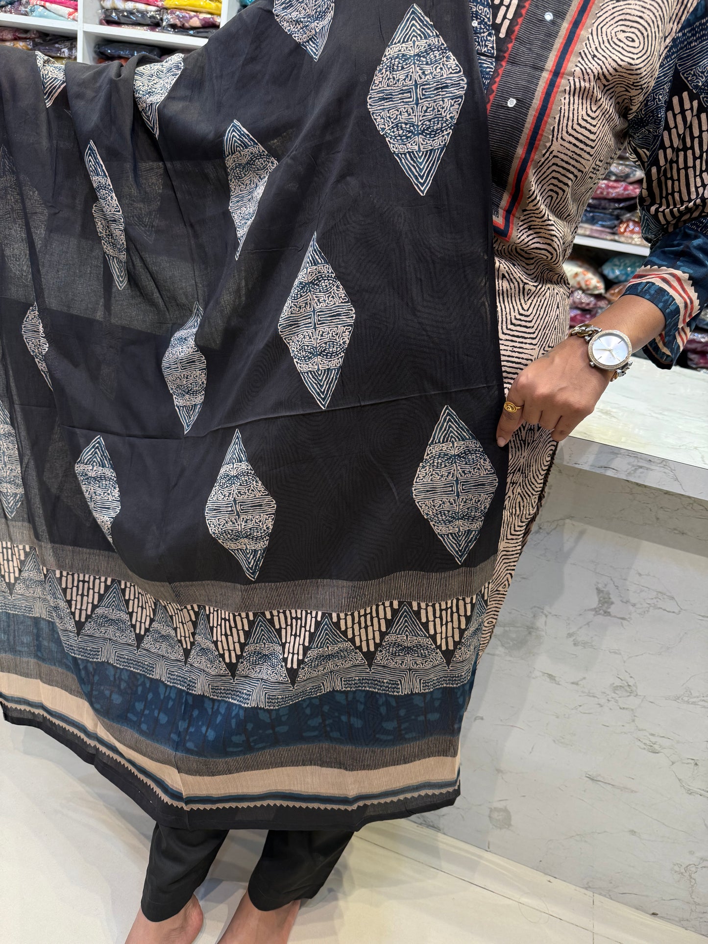 Printed Pure Cottons kurti with pant and Dupatta