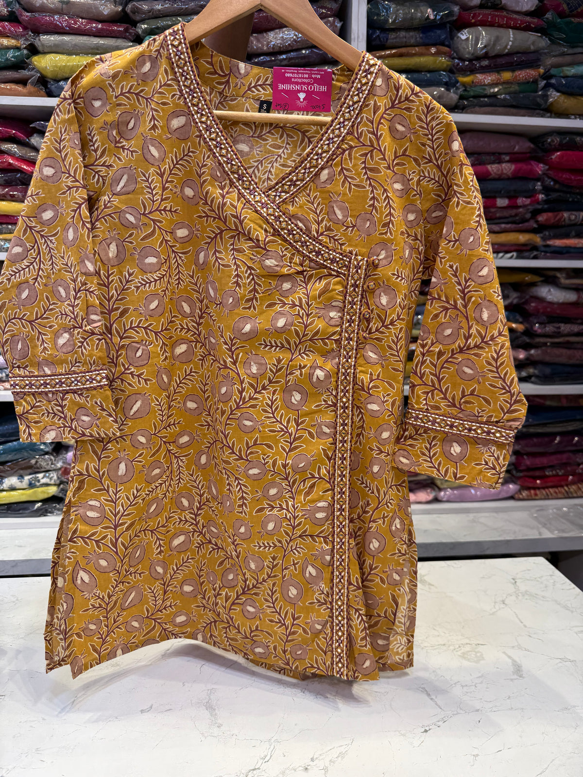 Printed Pure Cotton Tunics Top -HSC1284