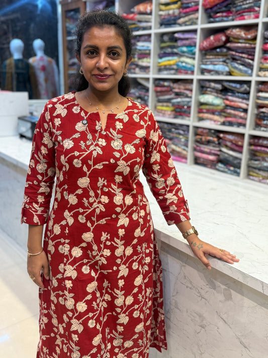 Printed Pure Cotton Kurti With Pocket