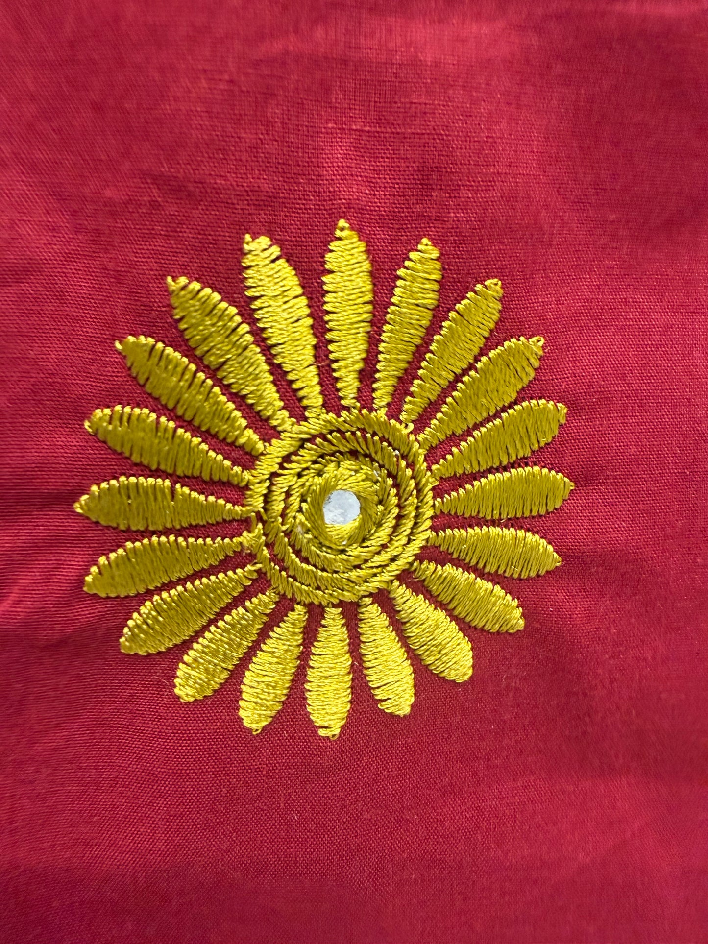 Marron Embroidery Cotton Kurti With Pant-HSC153