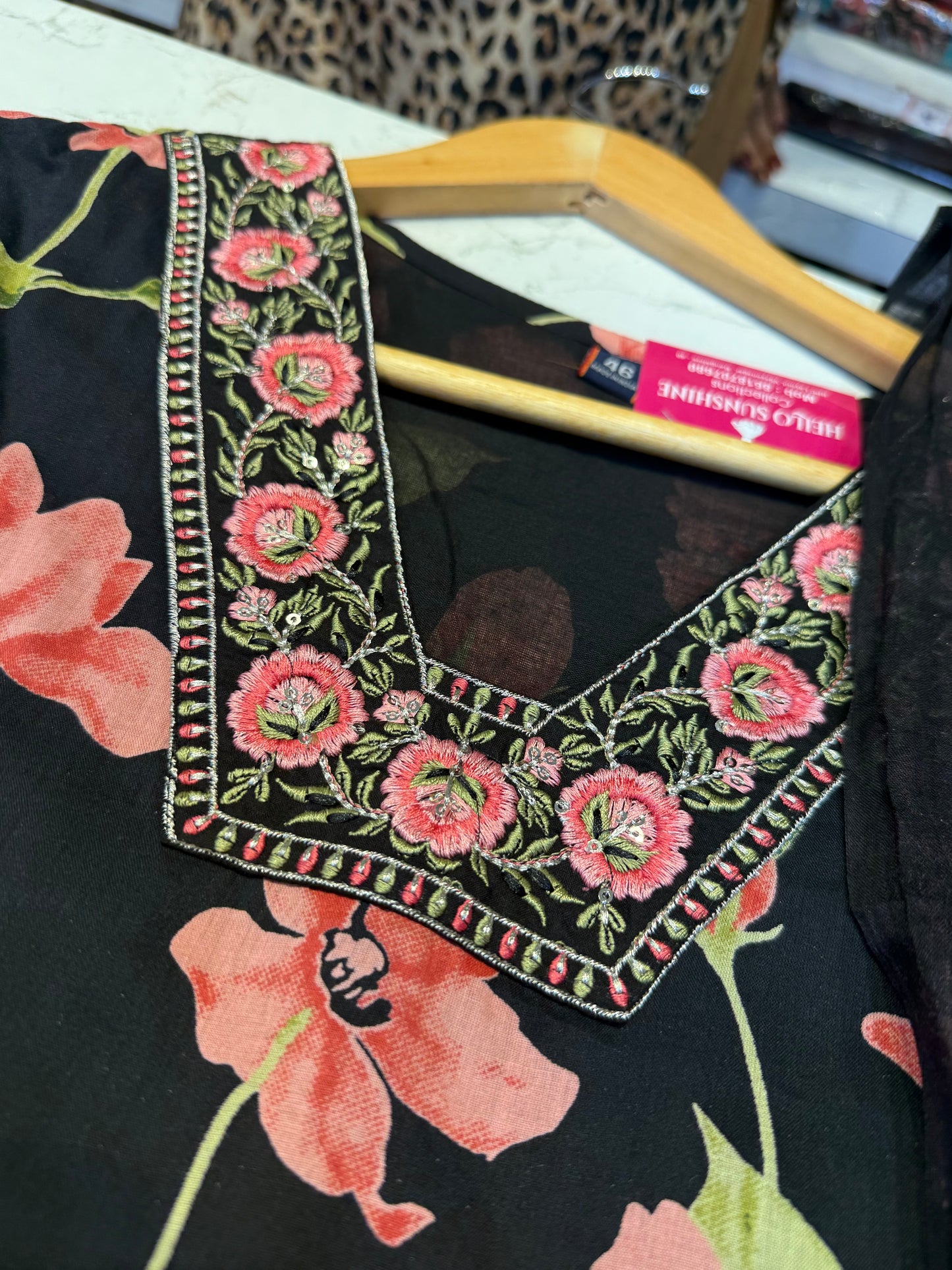 Black Printed Cotton Salwar Set