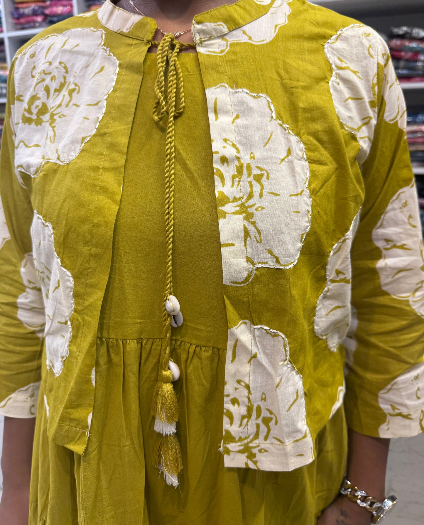 Long Gown With Jacket Pure Cotton Dress