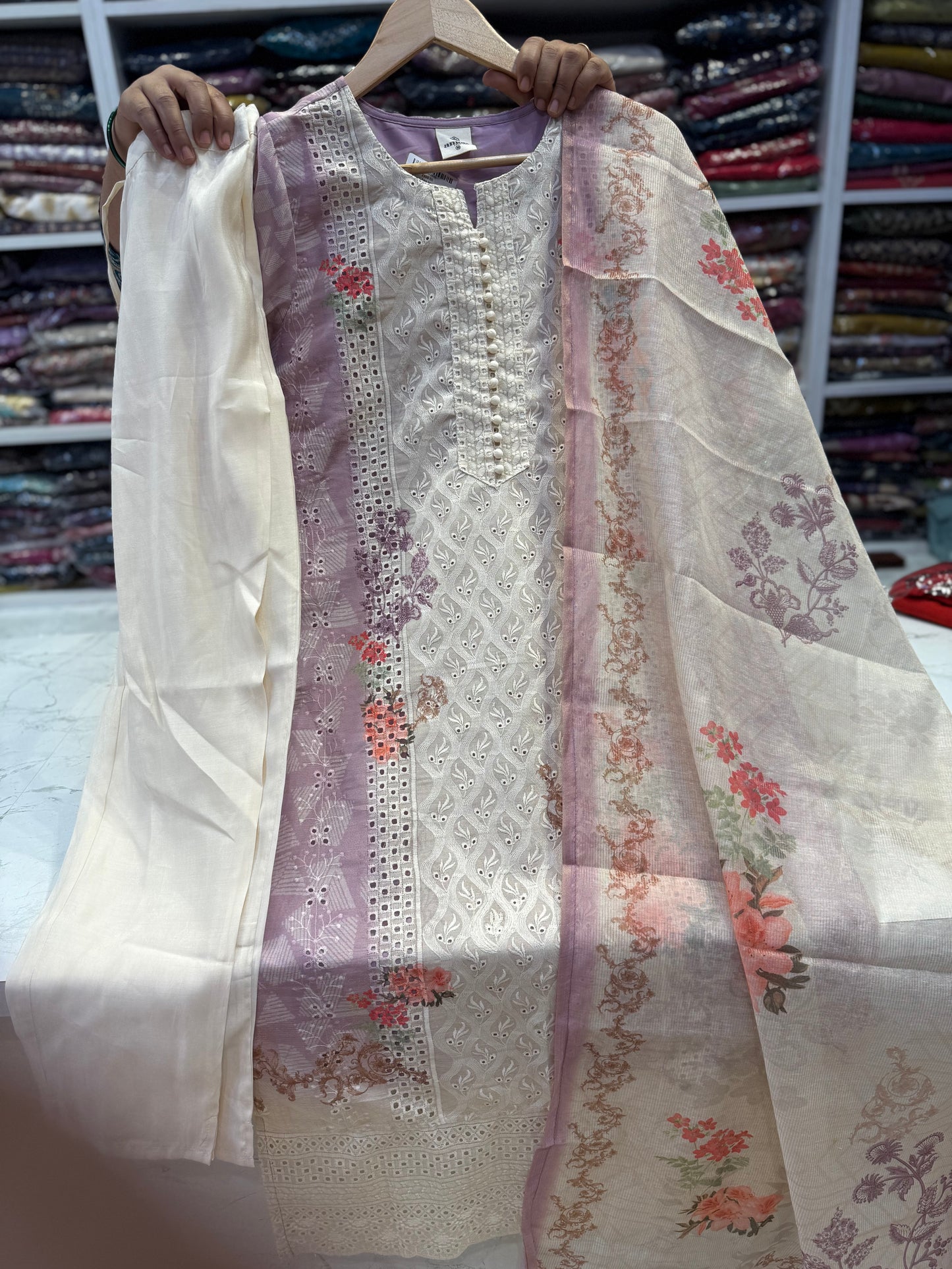 Cotton Hokoba Kurti with pant and Dupatta