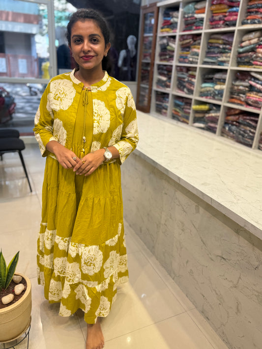 Long Gown With Jacket Pure Cotton Dress