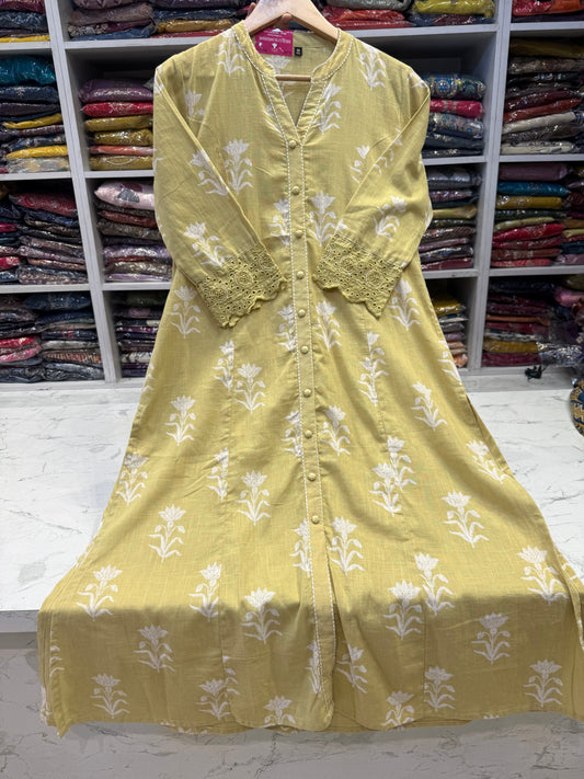 A-line Printed Cotton Kurti