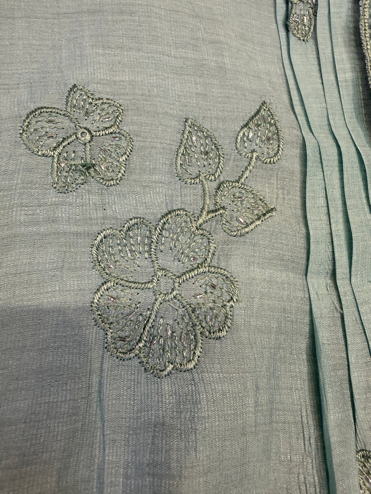 Ice Blue Embroidery Kurti With Pant and Dupatta -HSC1275