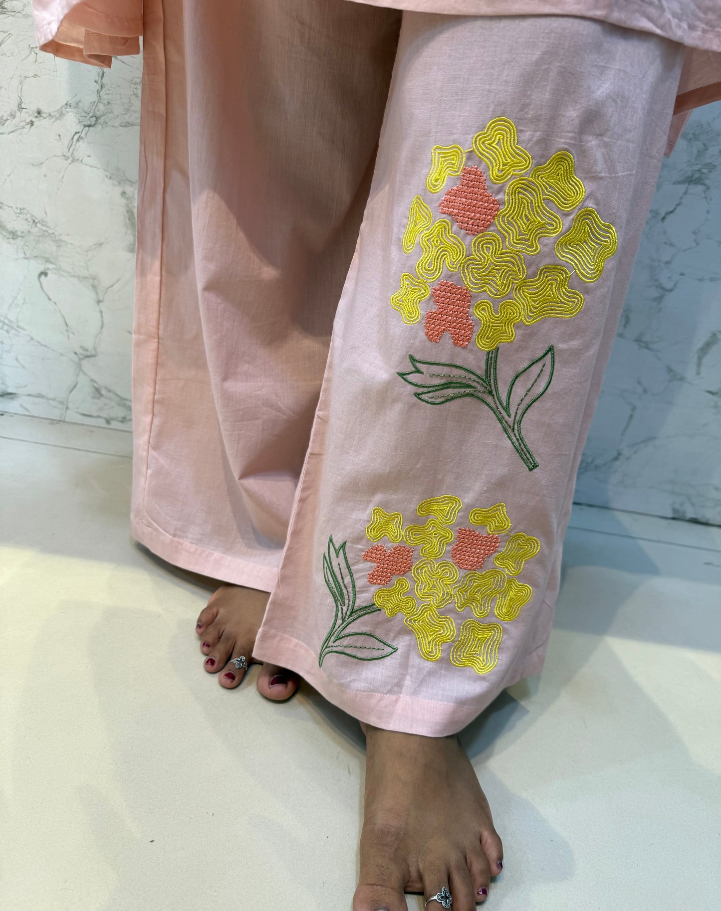 Baby Pink Cotton Co-ords