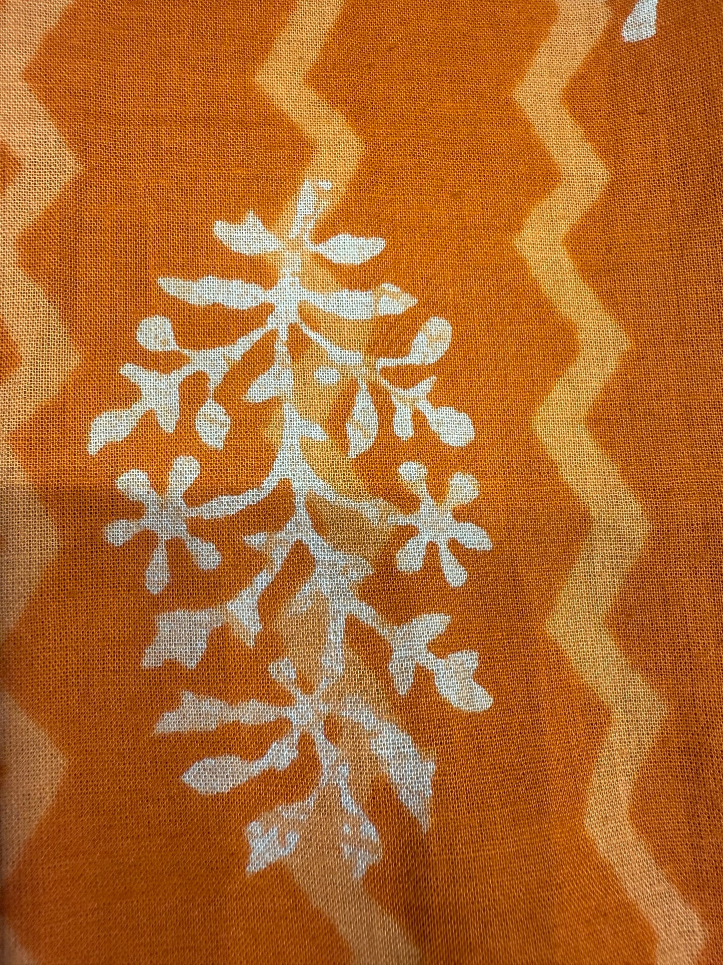 Printed Orange Pure Cotton Kurti With Pant and Dupatta