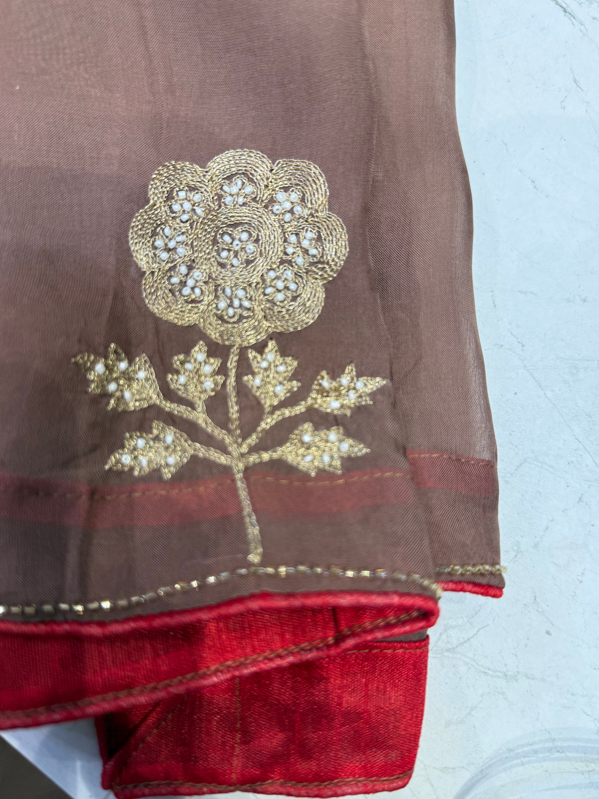 Pure Banarasi Mul Chanderi Silk Kurti With Pant and Dupatta -HSC1228