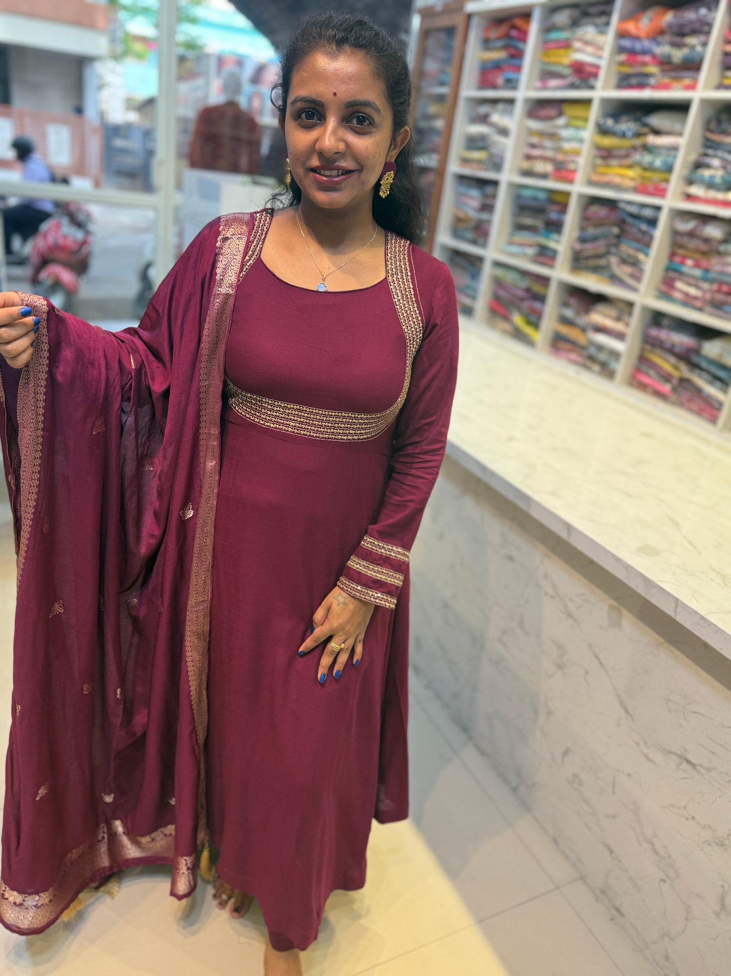 Anarkali Dress With Free Earrings