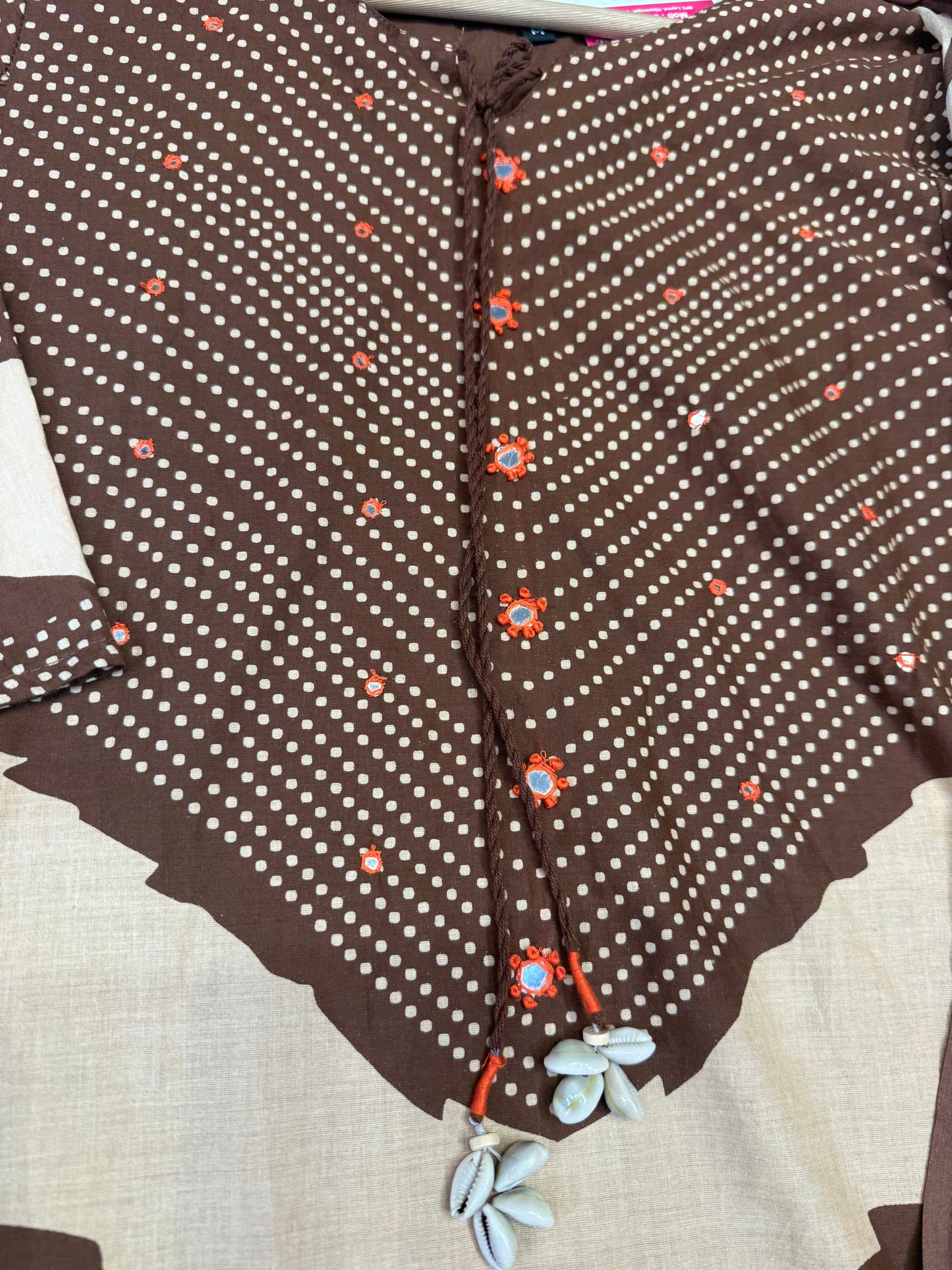 Trending brown Pure Cotton Kurti With Pant and Dupatta-HSC120