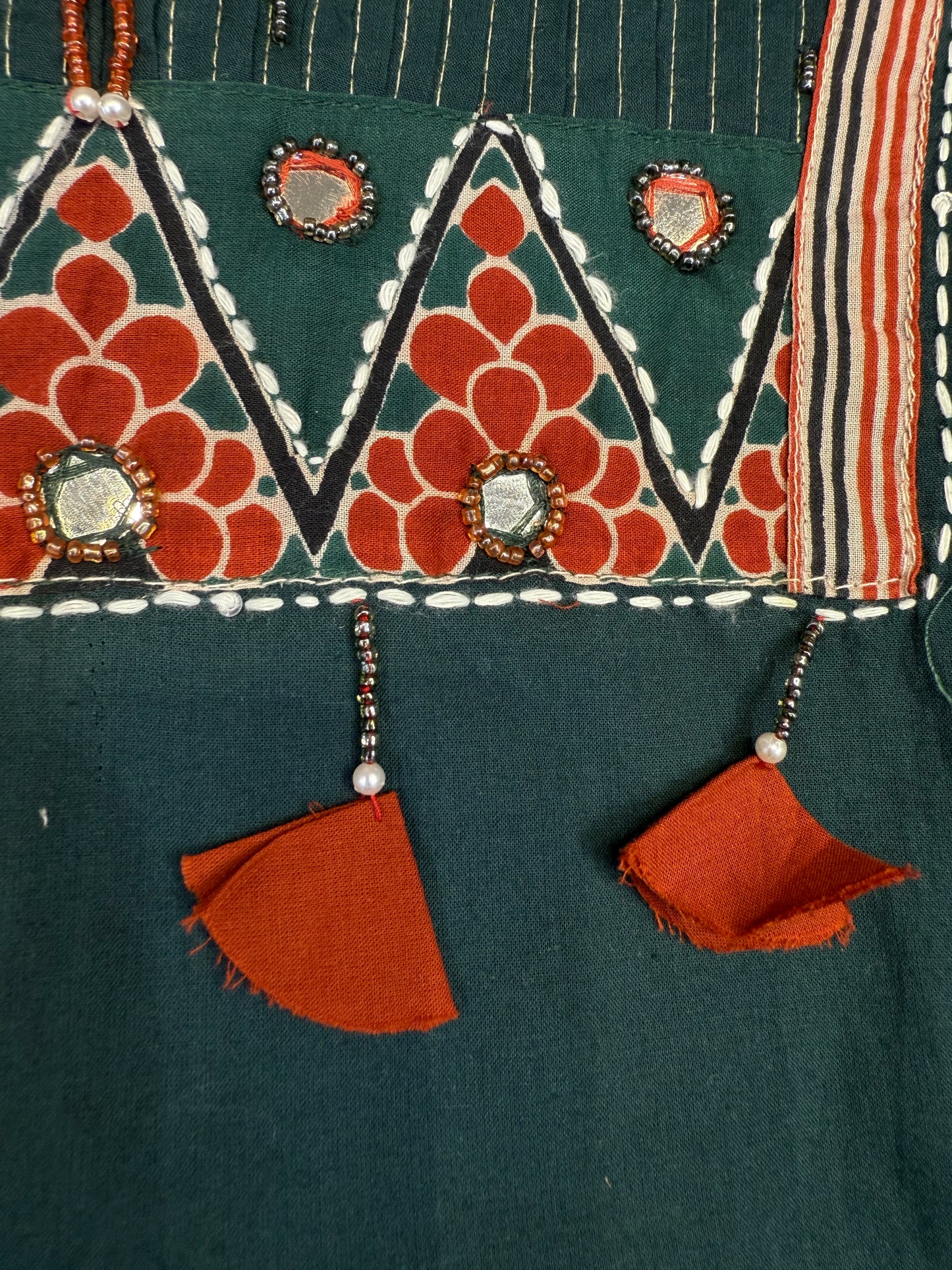 Green Cotton Kurti With Pant and Dupatta