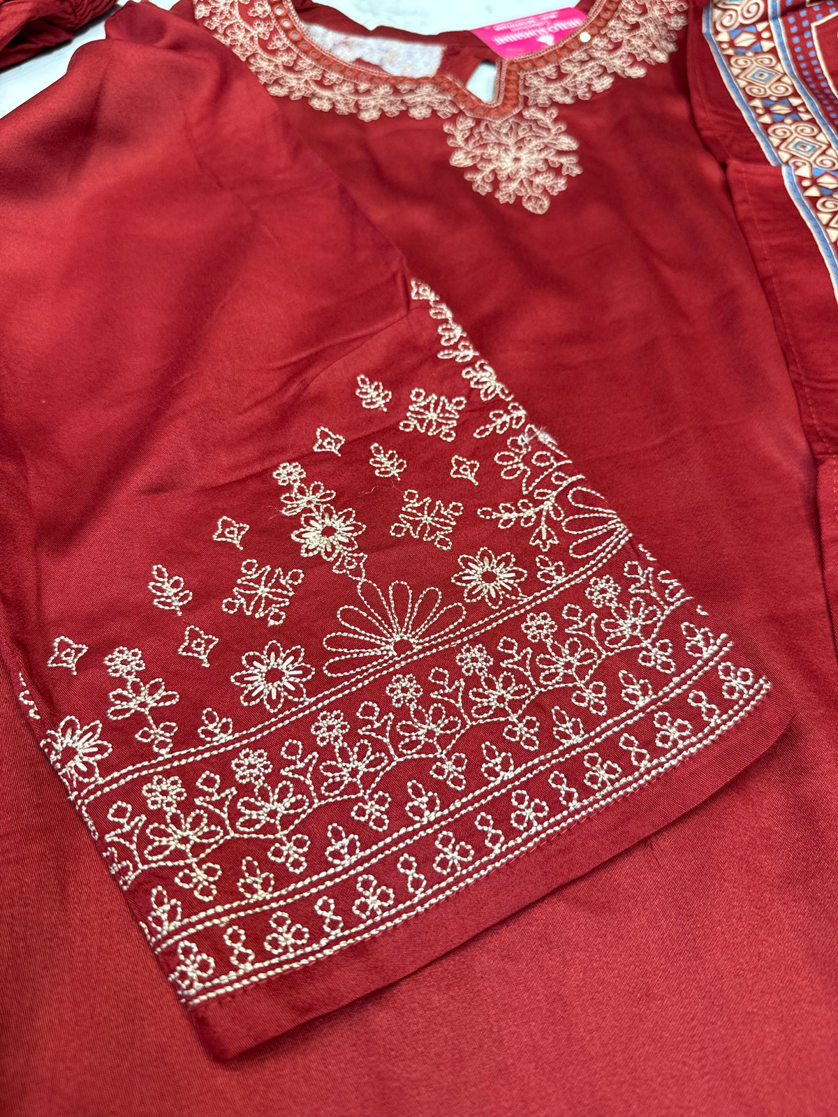 Soft Gajji Silk Kurti With Pant and Arjak Dupatta - HSC1206