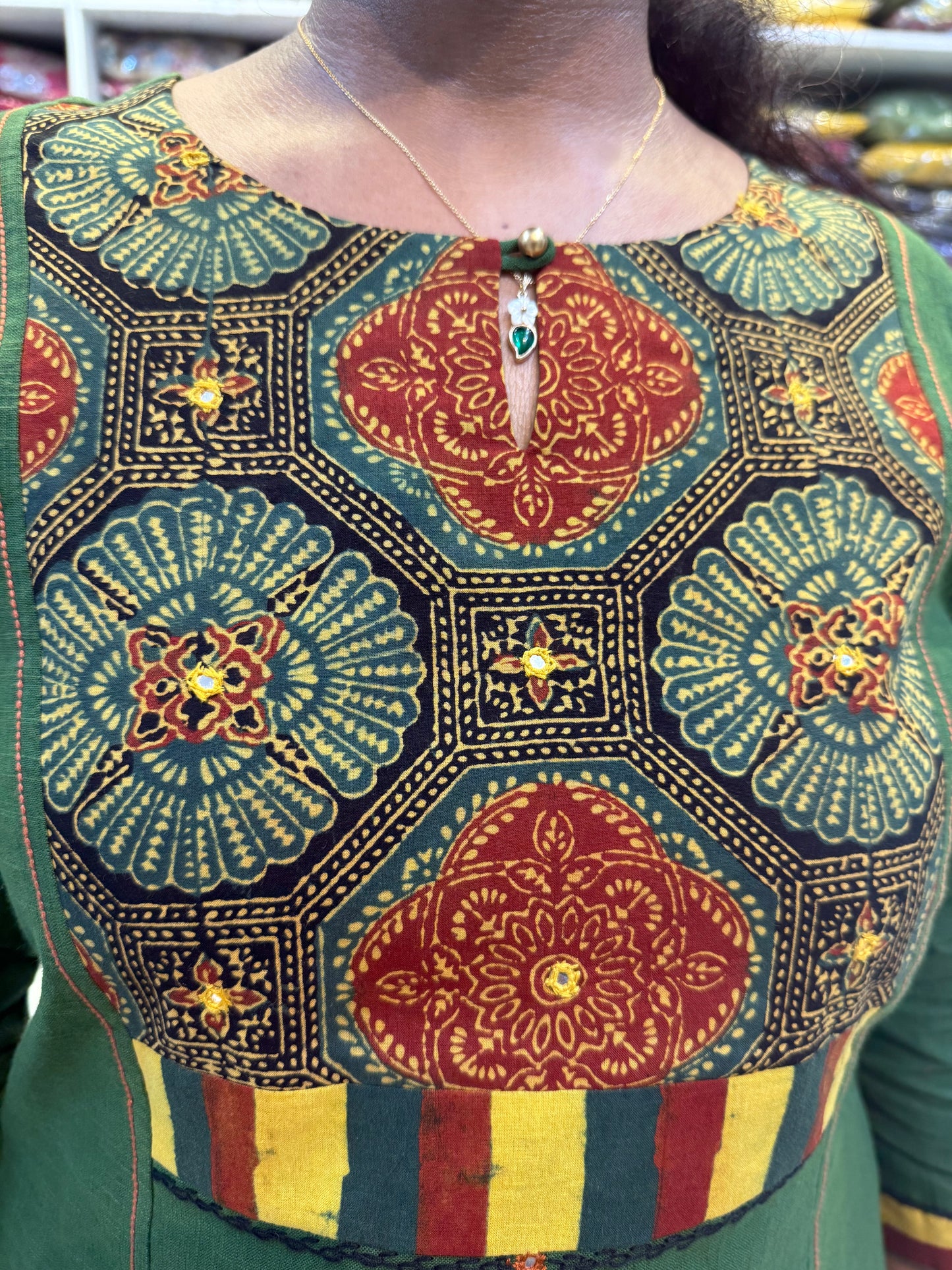 Bottle Green Kurti with pocket