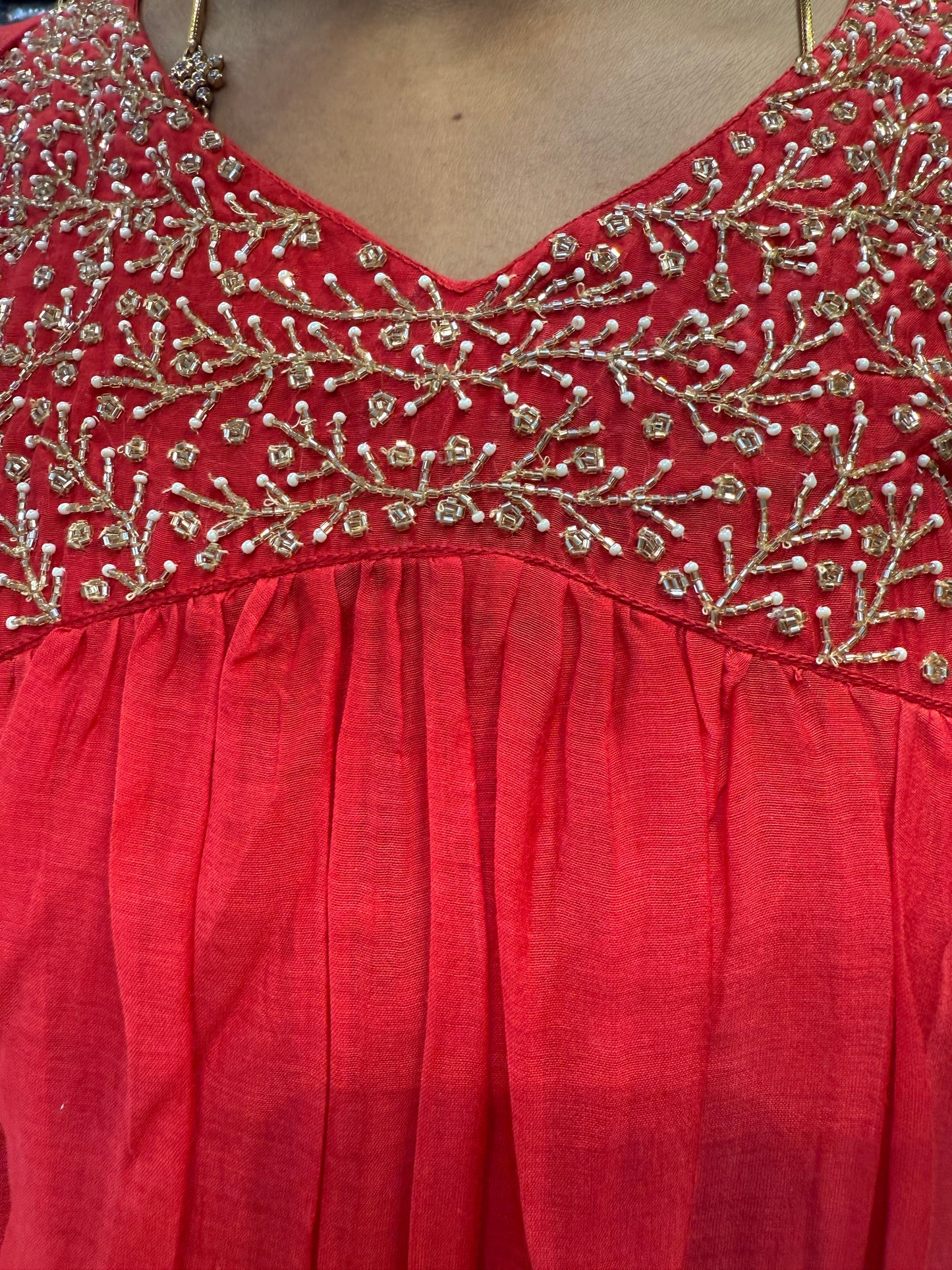 Pure Mul Chanderi Kurti with pant and Dupatta