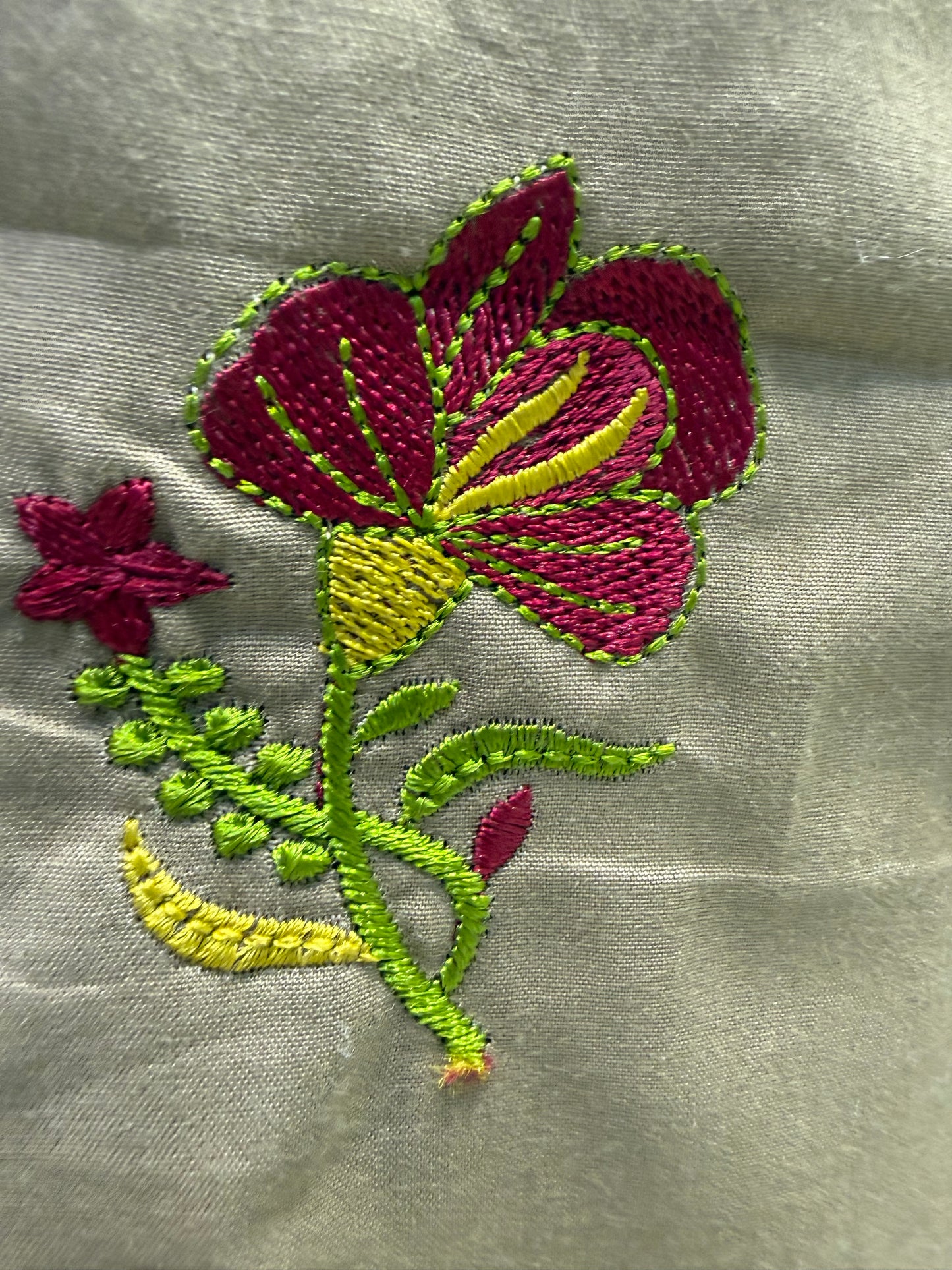 Khaki Pure Cotton Embroidered Kurti With Pant and Dupatta