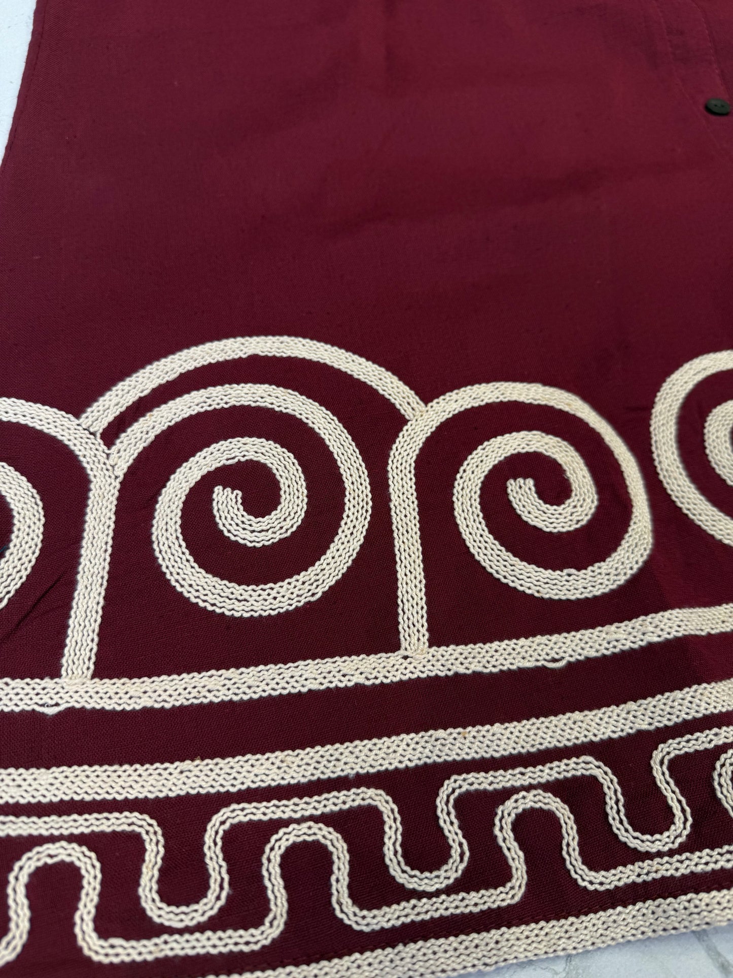 Marron Maxi A-line Embroidery Dress-HSC7