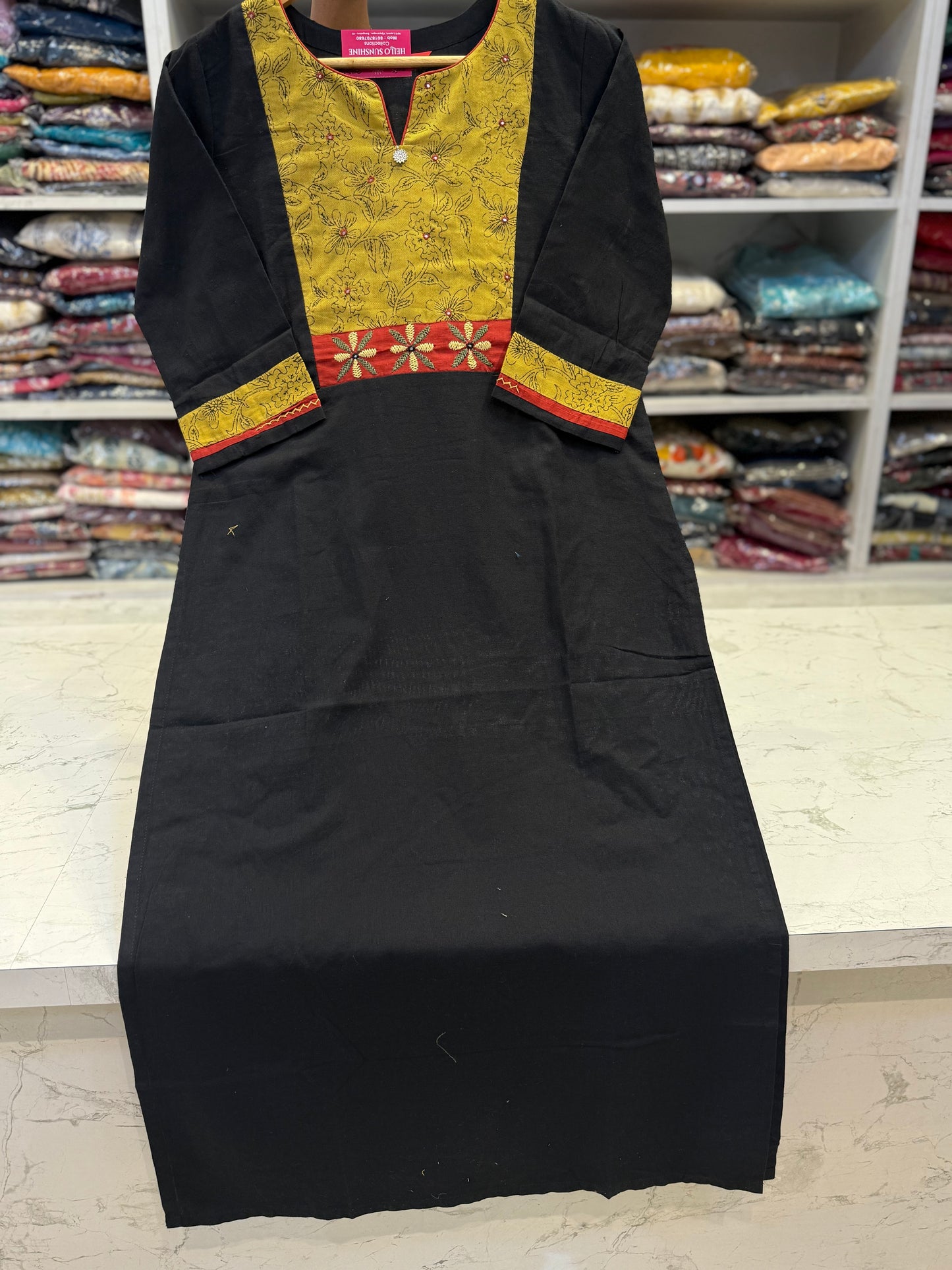 Black Pure Cotton Kurti