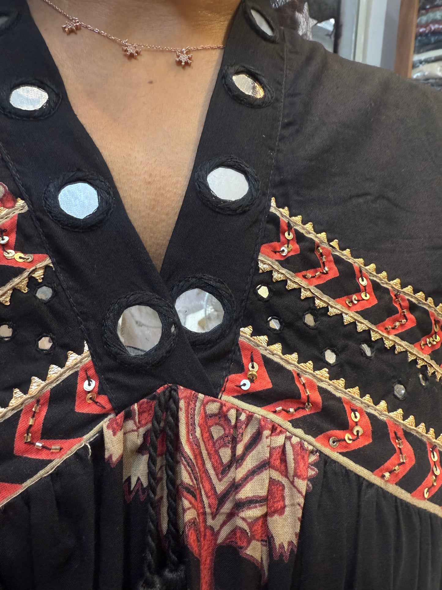 Alia Cut Mirror work Pure Cotton Kurti with Pant and Dupatta