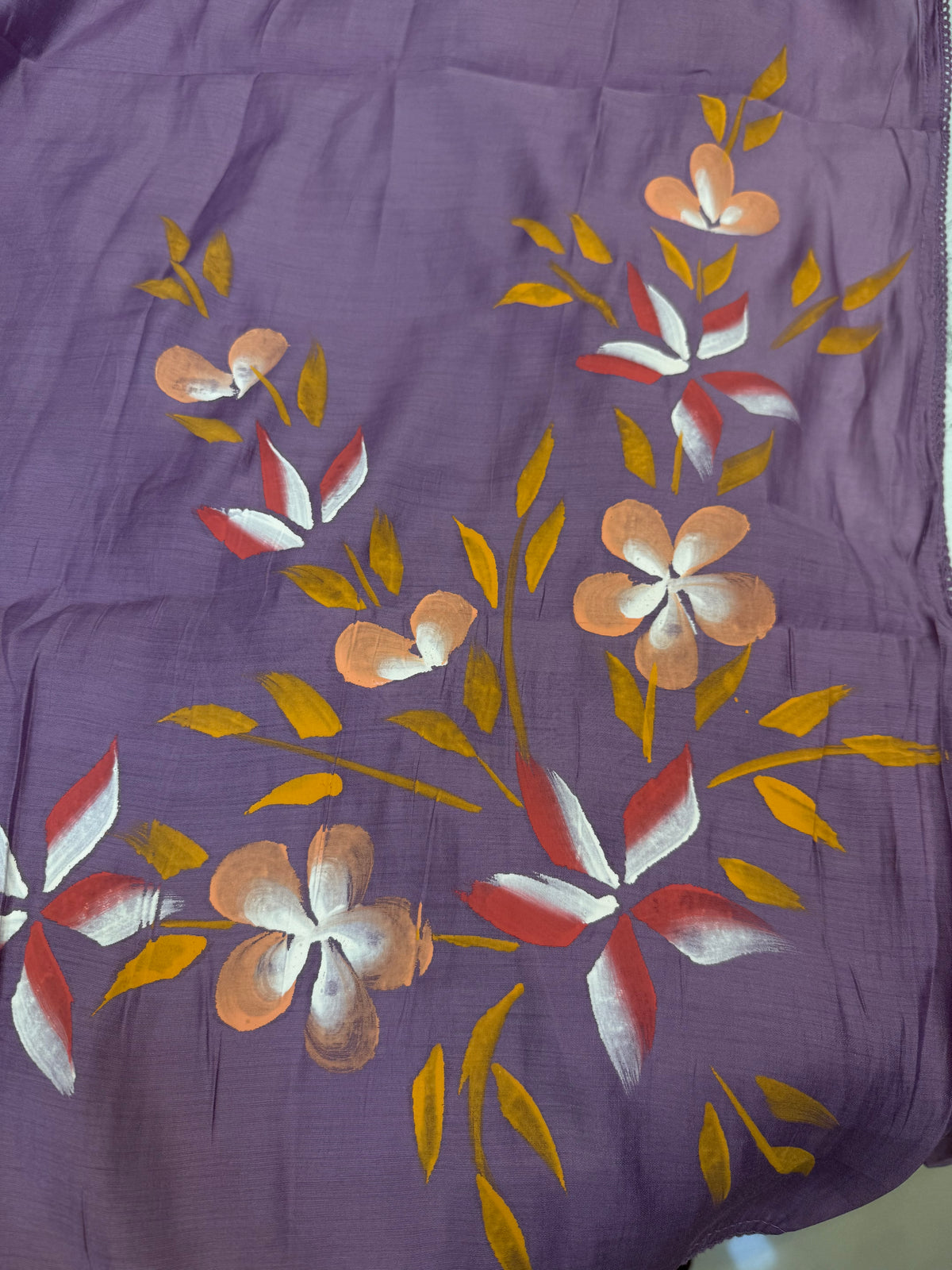Lavender Embroidery Kurti With Pant and Handbrush Dupatta -HSC1272