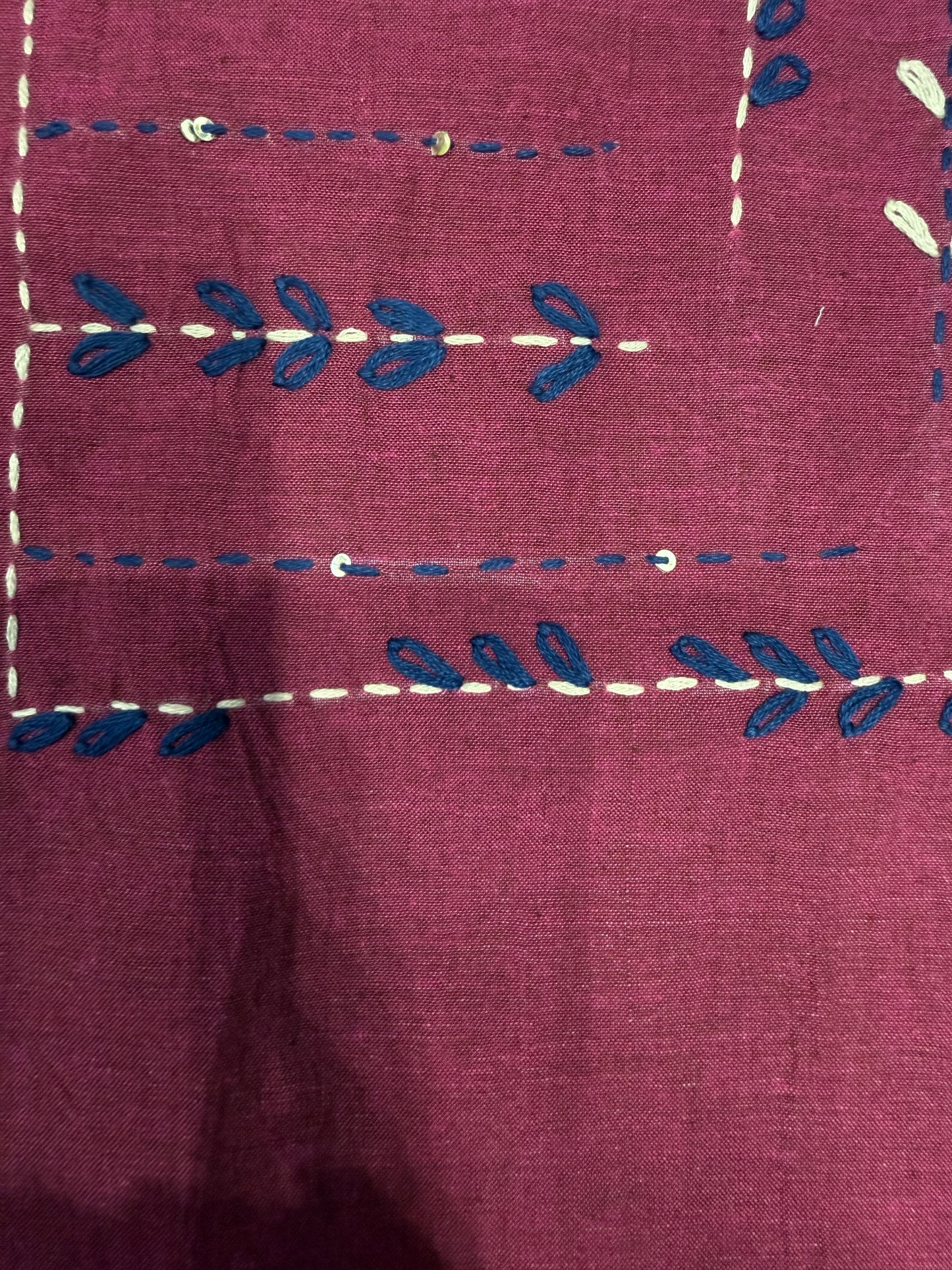 Premium Magenta Pure Cotton Embroidered Kurti- HSC1167