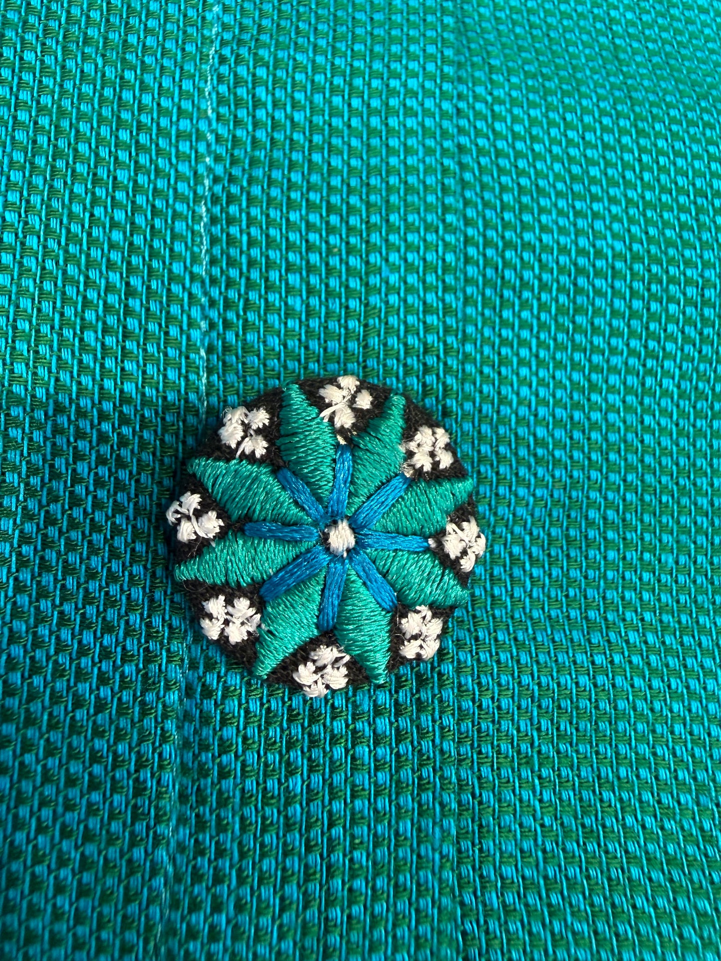 Teal Blue Linen Straight Cut Kurti