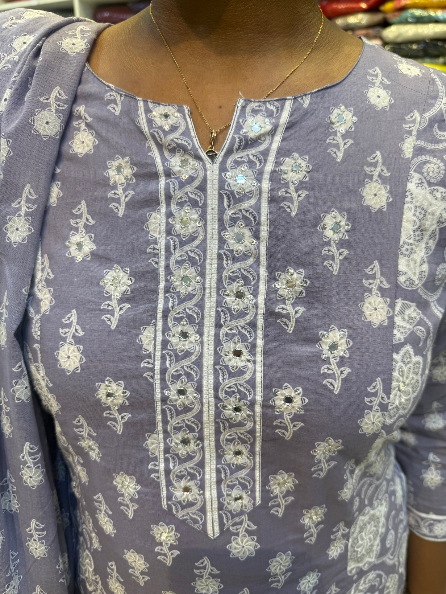 Grey Flap Pant Cotton Salwar set