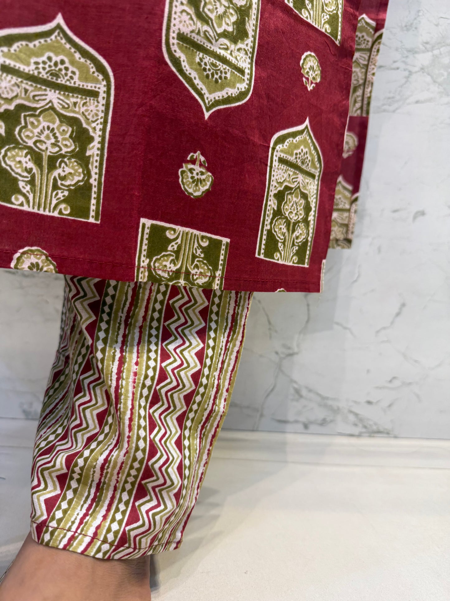 Printed Kurti With Pant and Dupatta-HSC72