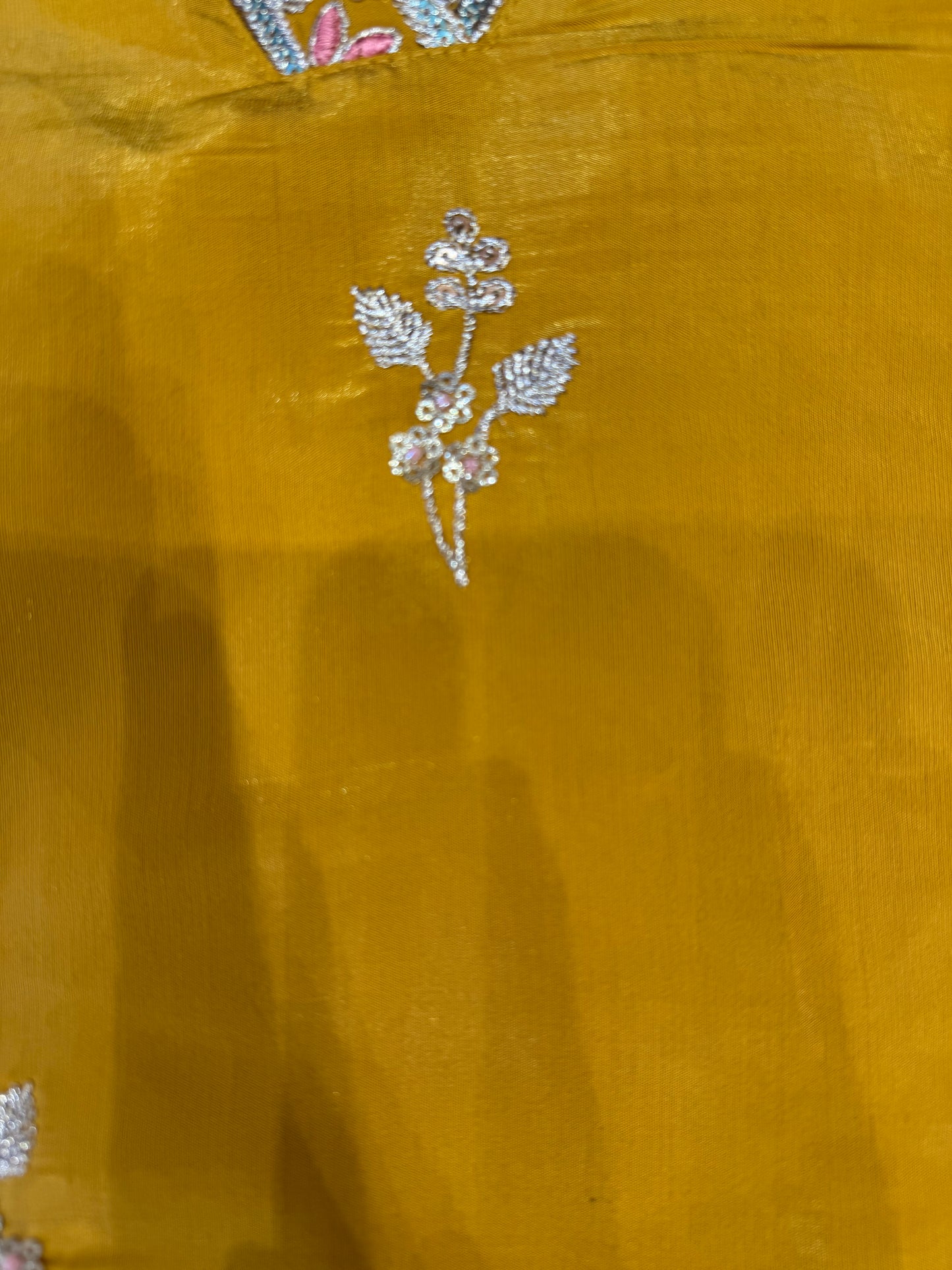 Mustard Party wear Kurti with pant and Dupatta