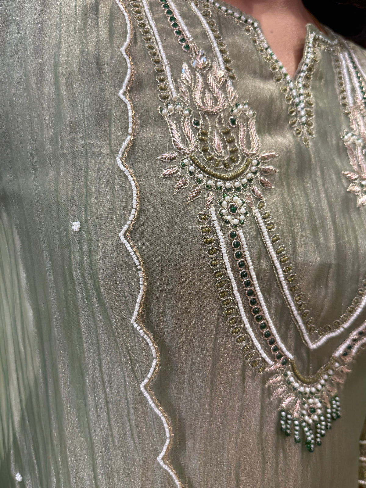Jewel Pure Crush Tissue Salsa Fabric Kurti With Pant and Dupatta -HSC1224
