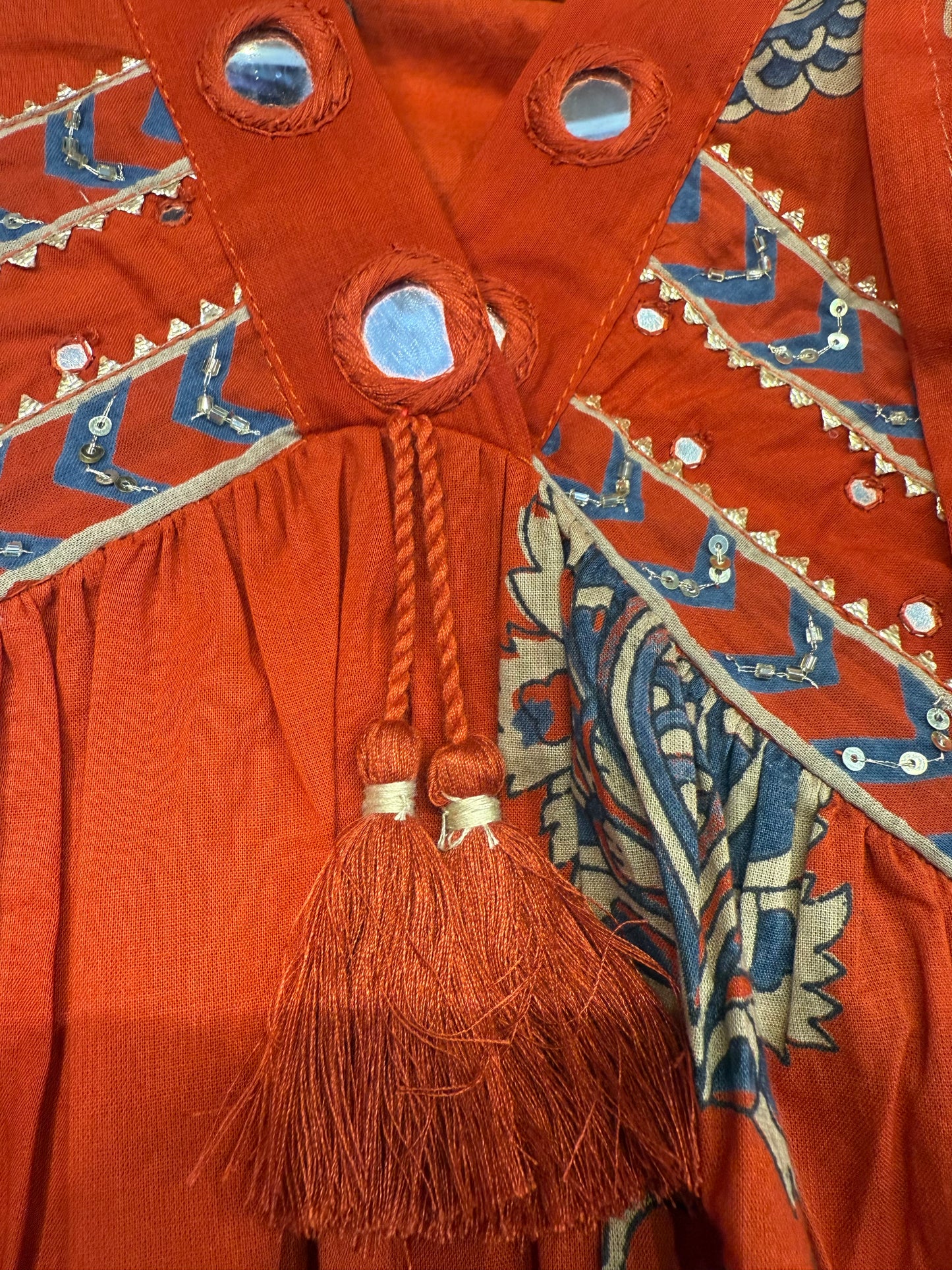 Alia Cut Mirror work Pure Cotton Kurti with Pant and Dupatta