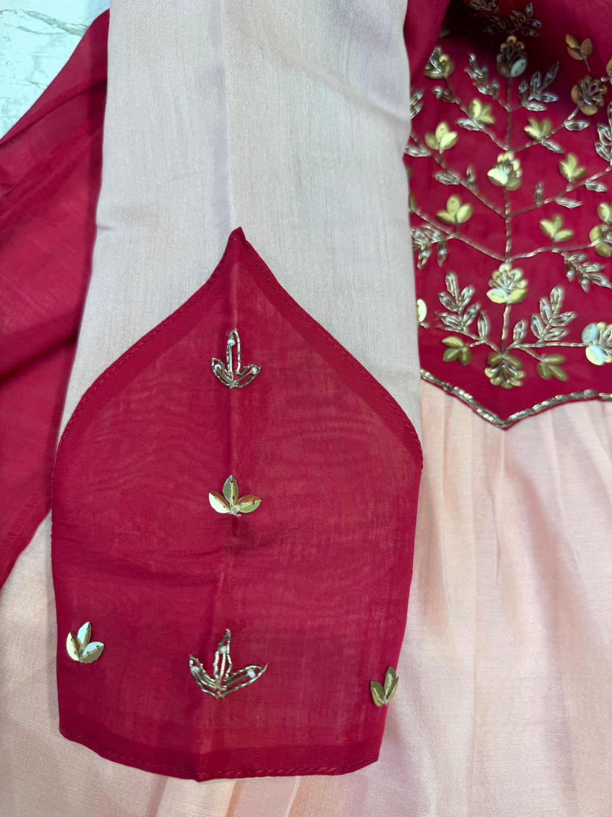Dual Pink Hand Embroidery Kurti With Pant and Dupatta - HSC1203