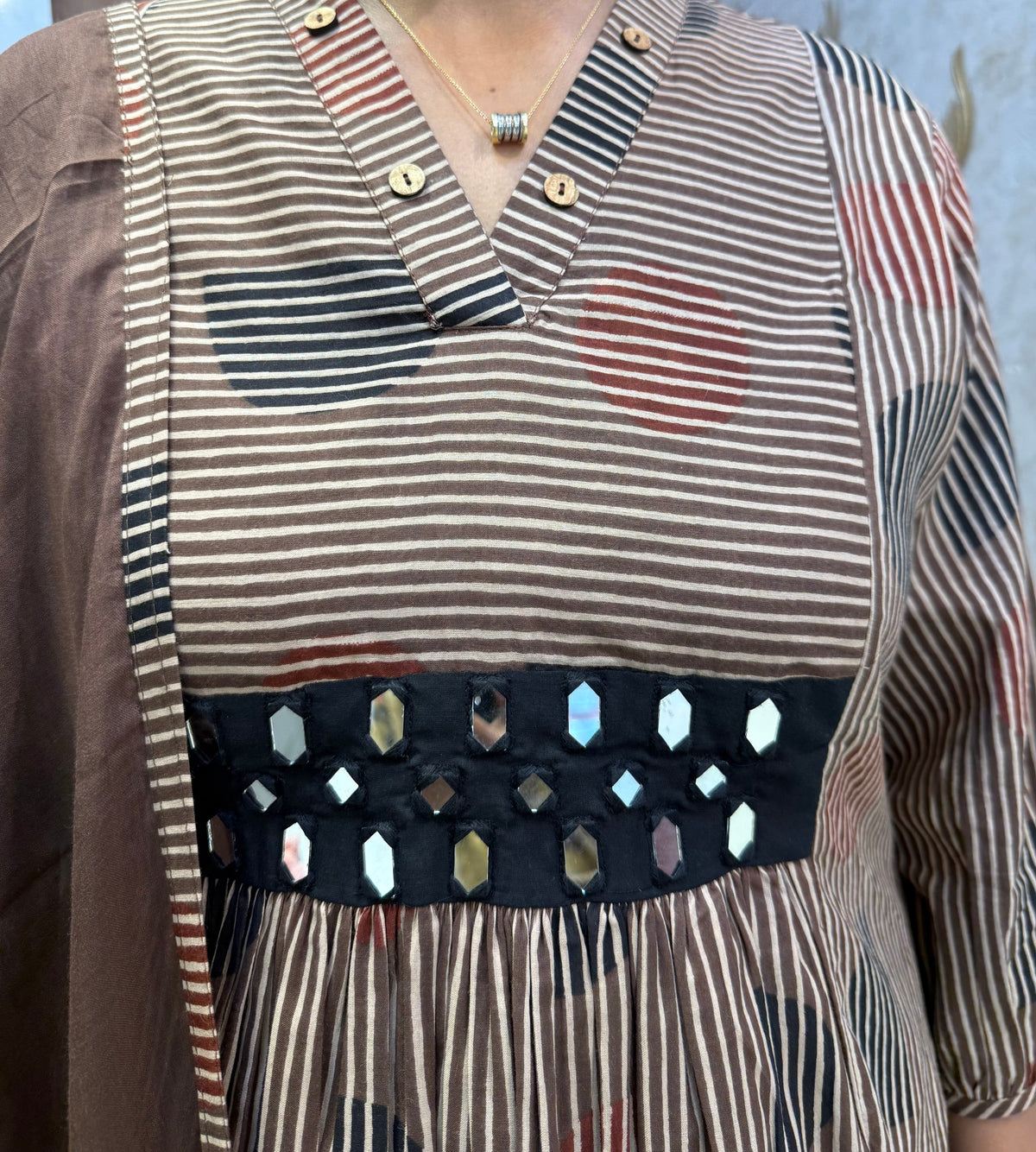 Stripes Pure Cotton Kurti With Pant and Dupatta -HSC1278