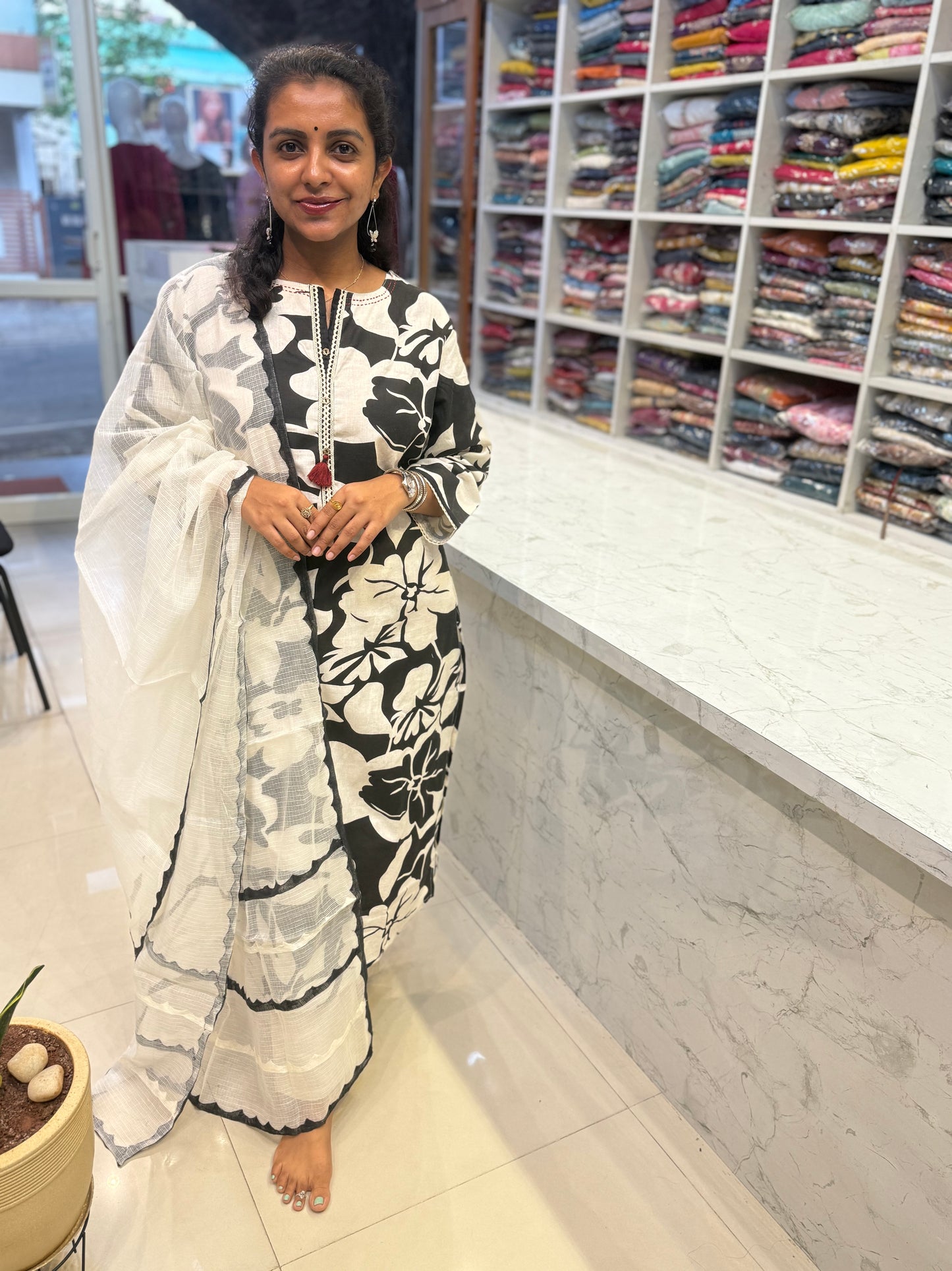 Pure Cotton Flex With Kota Doriya Dupatta