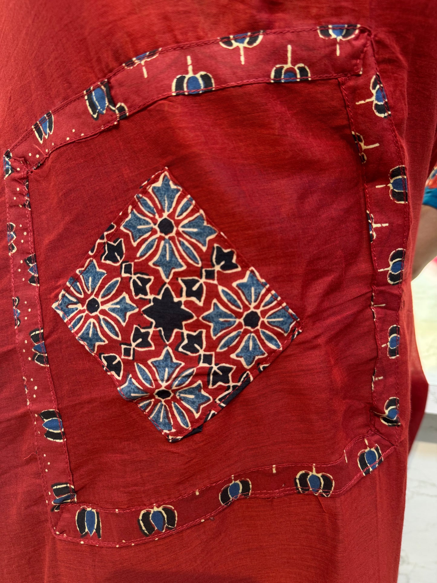 Appliqué work Blue and Marron