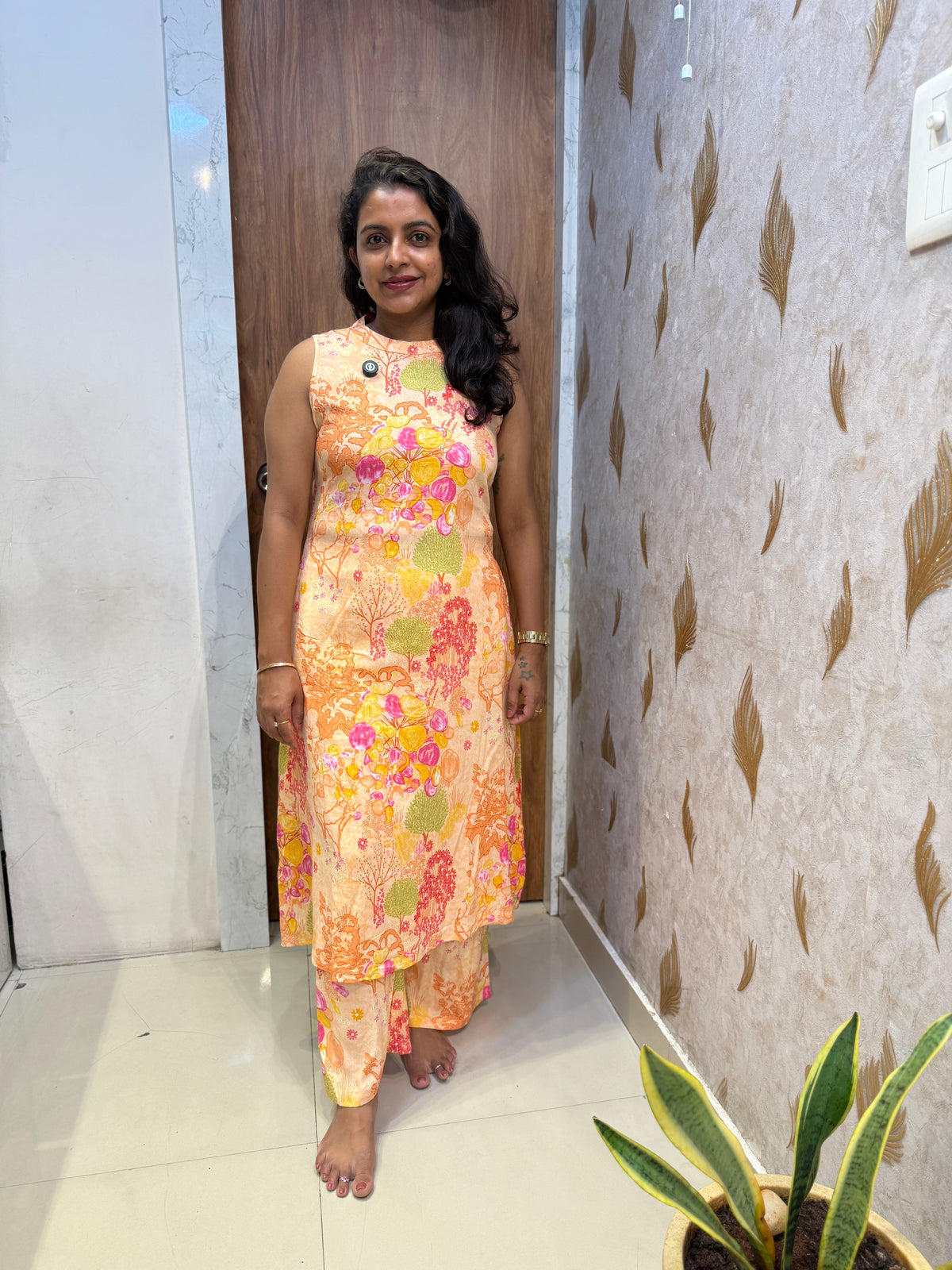 Premium Printed Rayon Multi Colour Co-ords Set -HSC1191