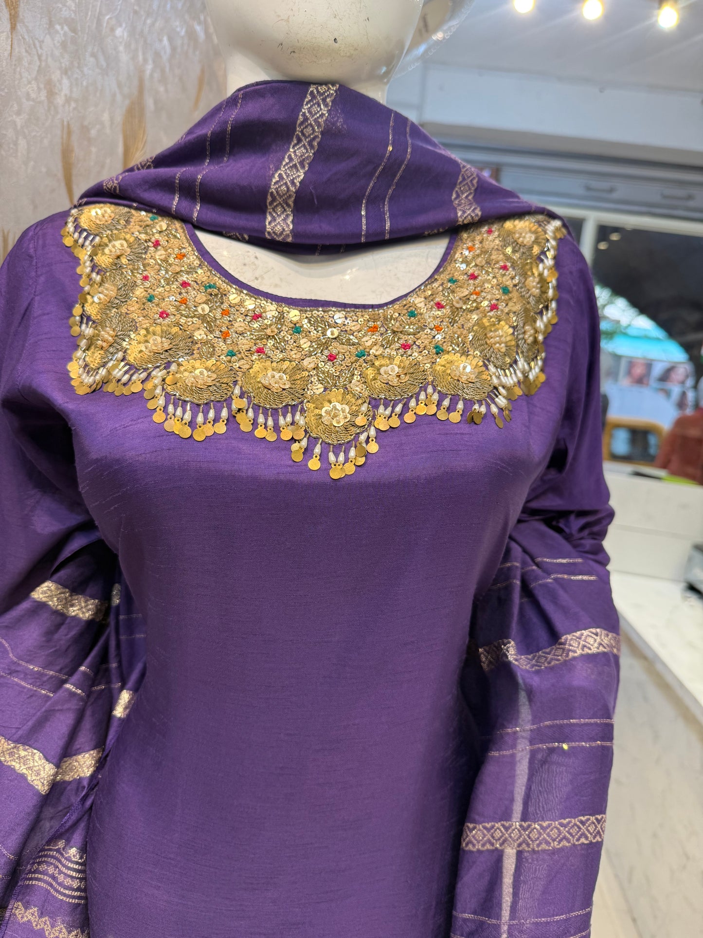 Pure Dola Silk Kurti with Pant and Dupatta