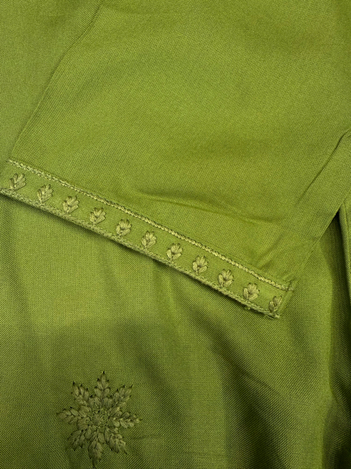 Green Embroidery Tunics Top -HSC1284
