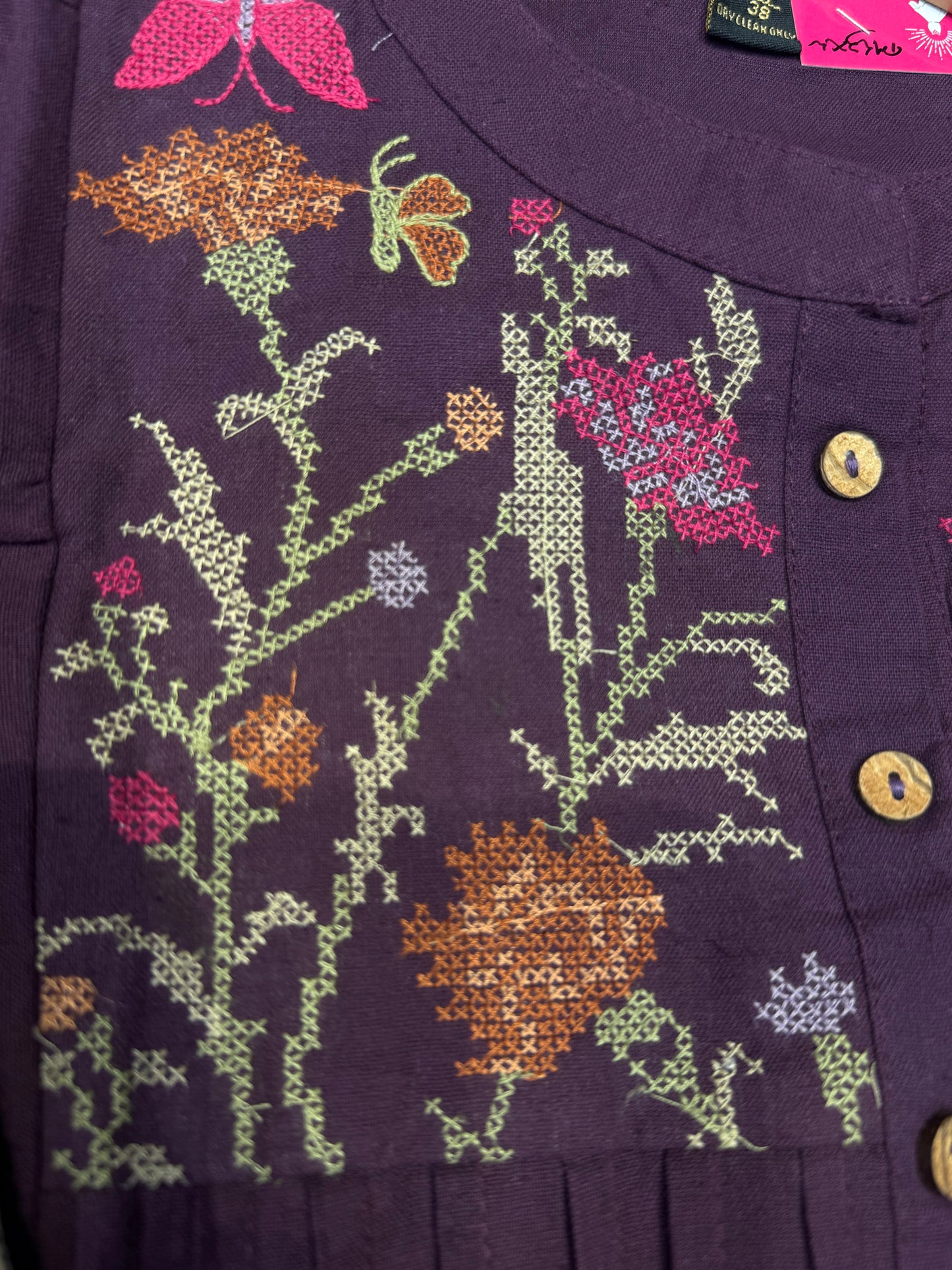 Crossstitch work Pure Cotton Kurti With Pant - HSC1157