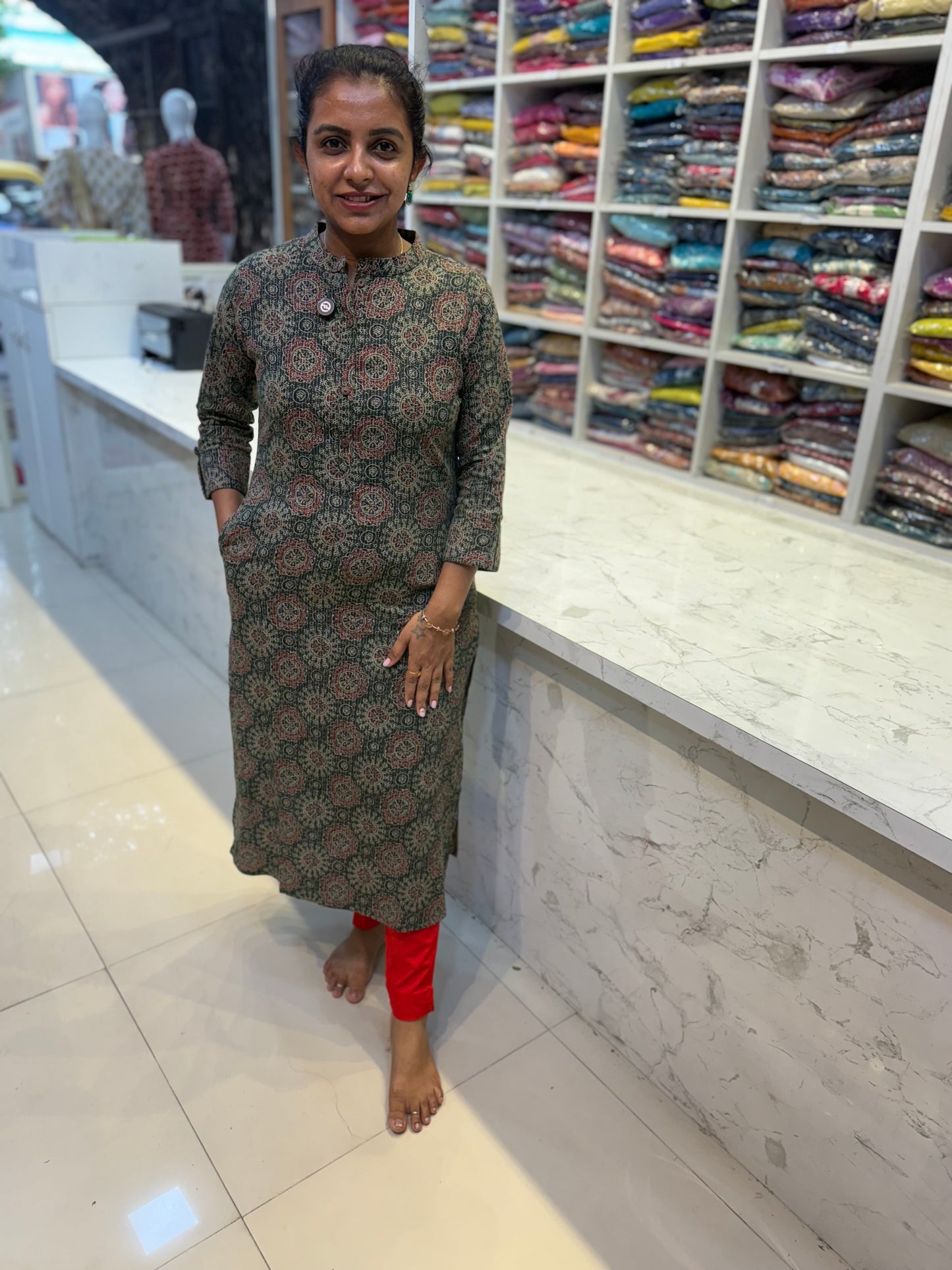 Green Cotton Kurti