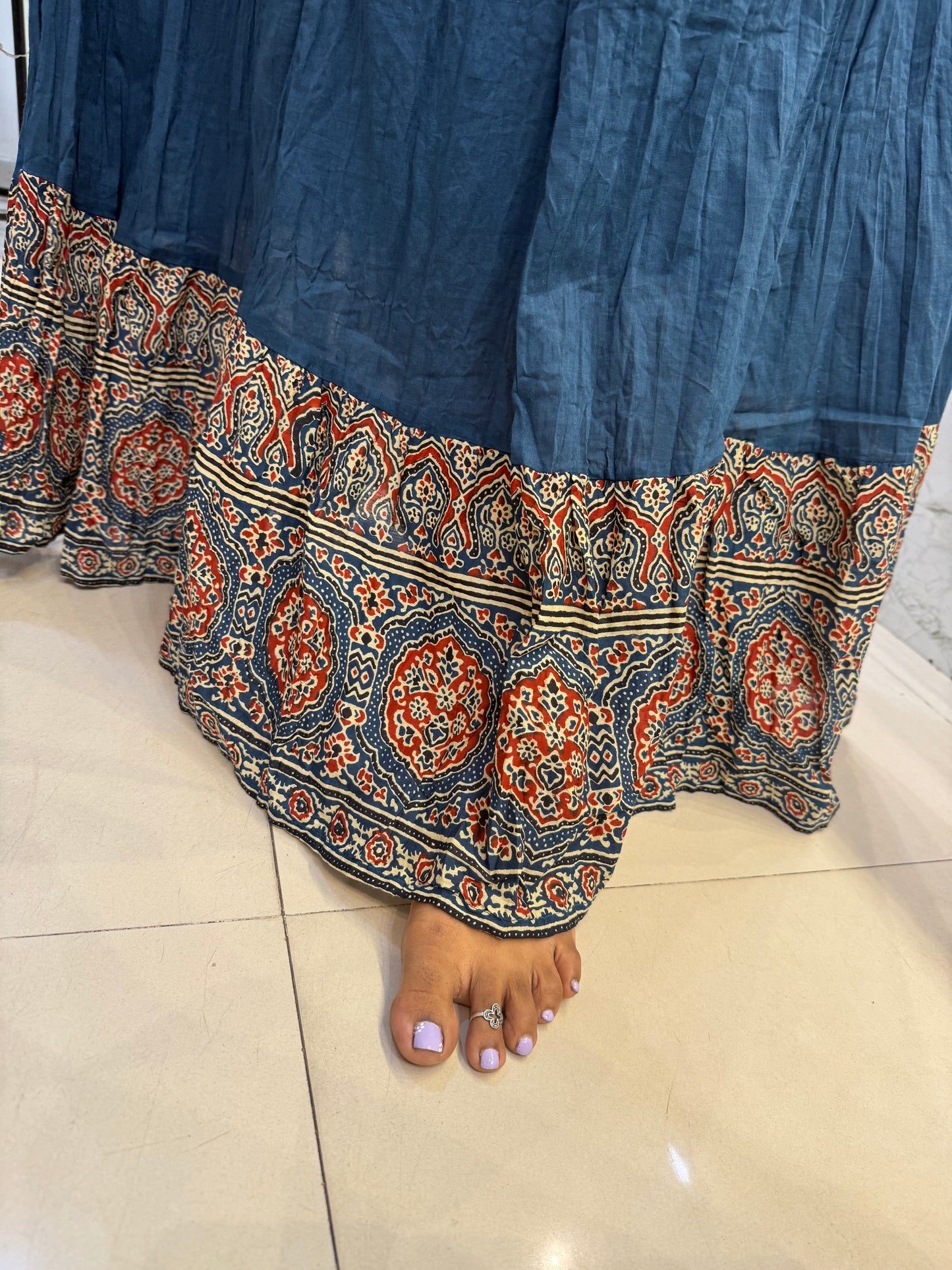 Pure Mul Cotton Crushed Gown